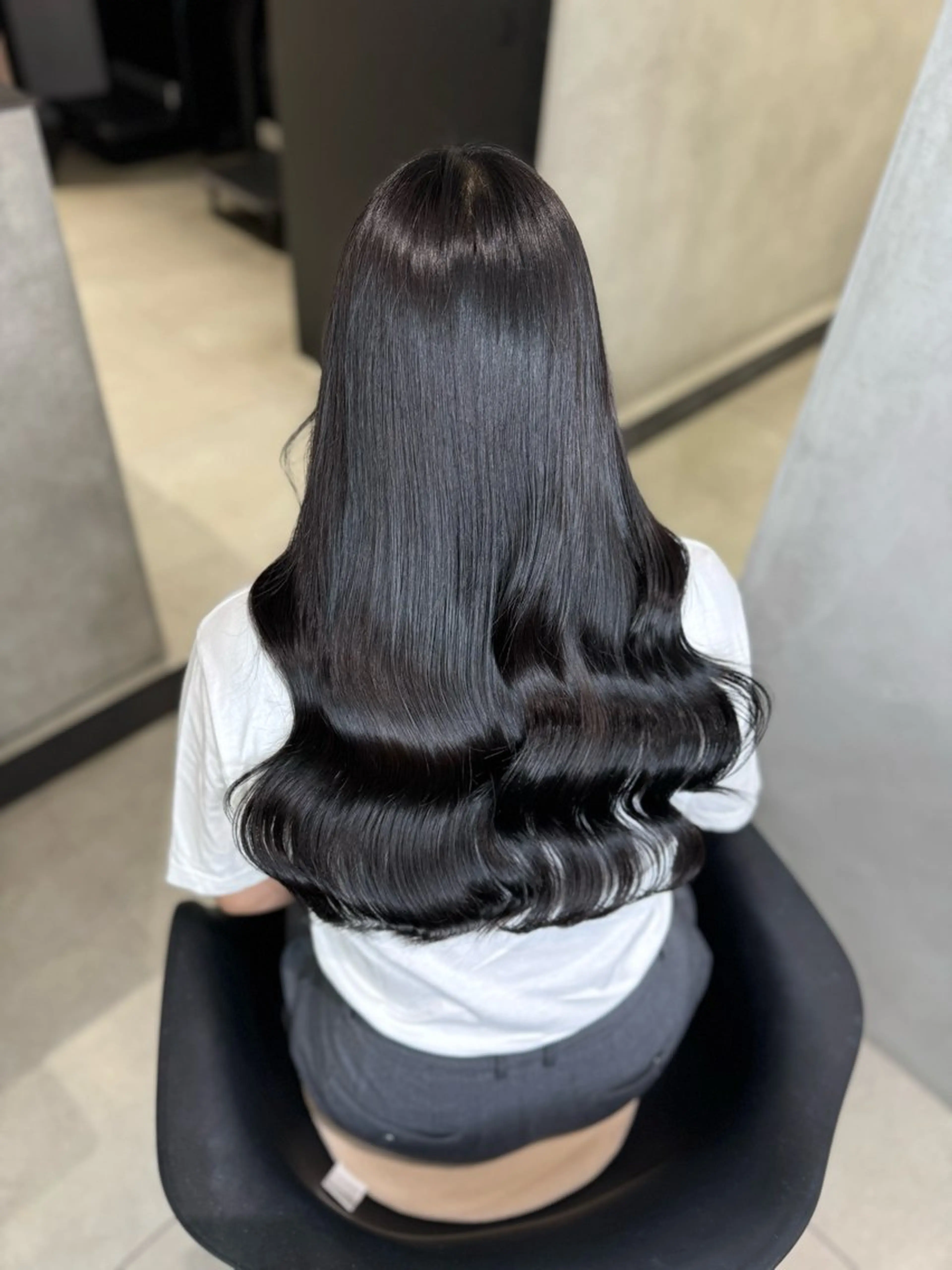 ロング カラー 黒髪 ヘアカラー 大阪 梅田/ ハイトーン/エクステのヘアスタイル