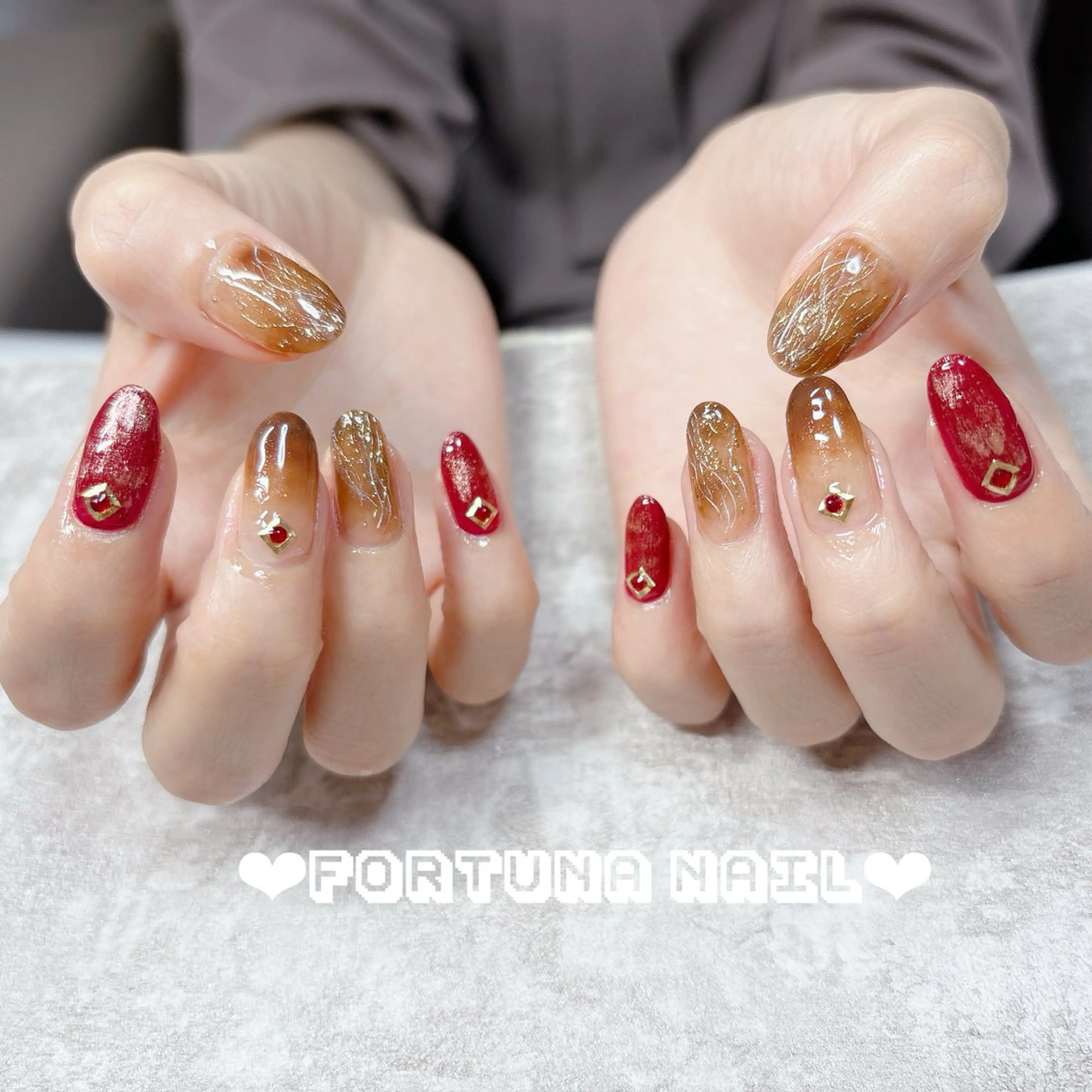 ネイル 冬ネイル クリスマス Nail •Head スパFortunaのネイルデザイン