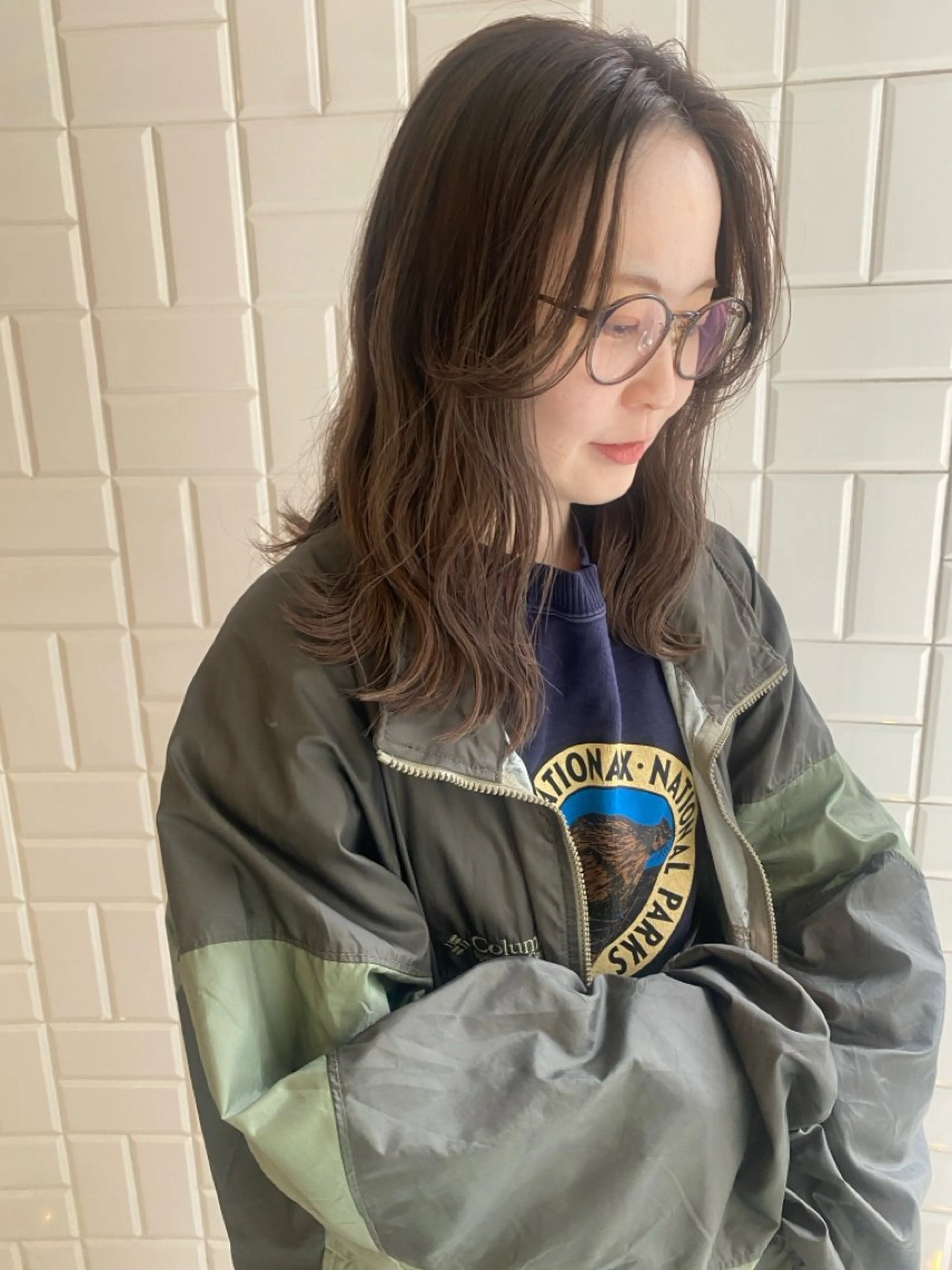 ミディアム カット ヘアカラー トリートメント みやけ ひなのヘアスタイル