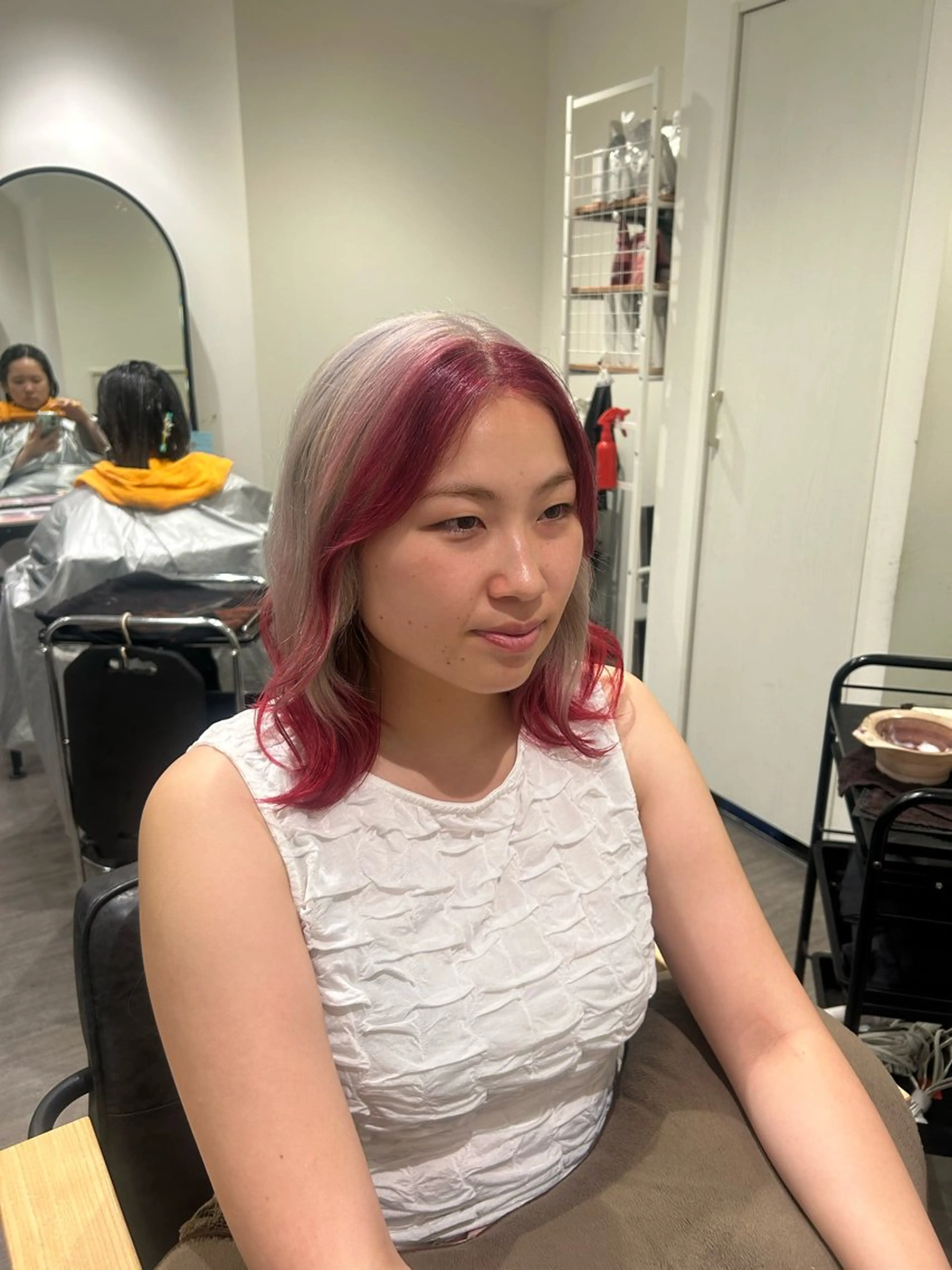 ミディアム カラー ヘアアレンジ レッドカラー ヘアカラー トリートメント cocotte 💟草間紫音💟のヘアスタイル