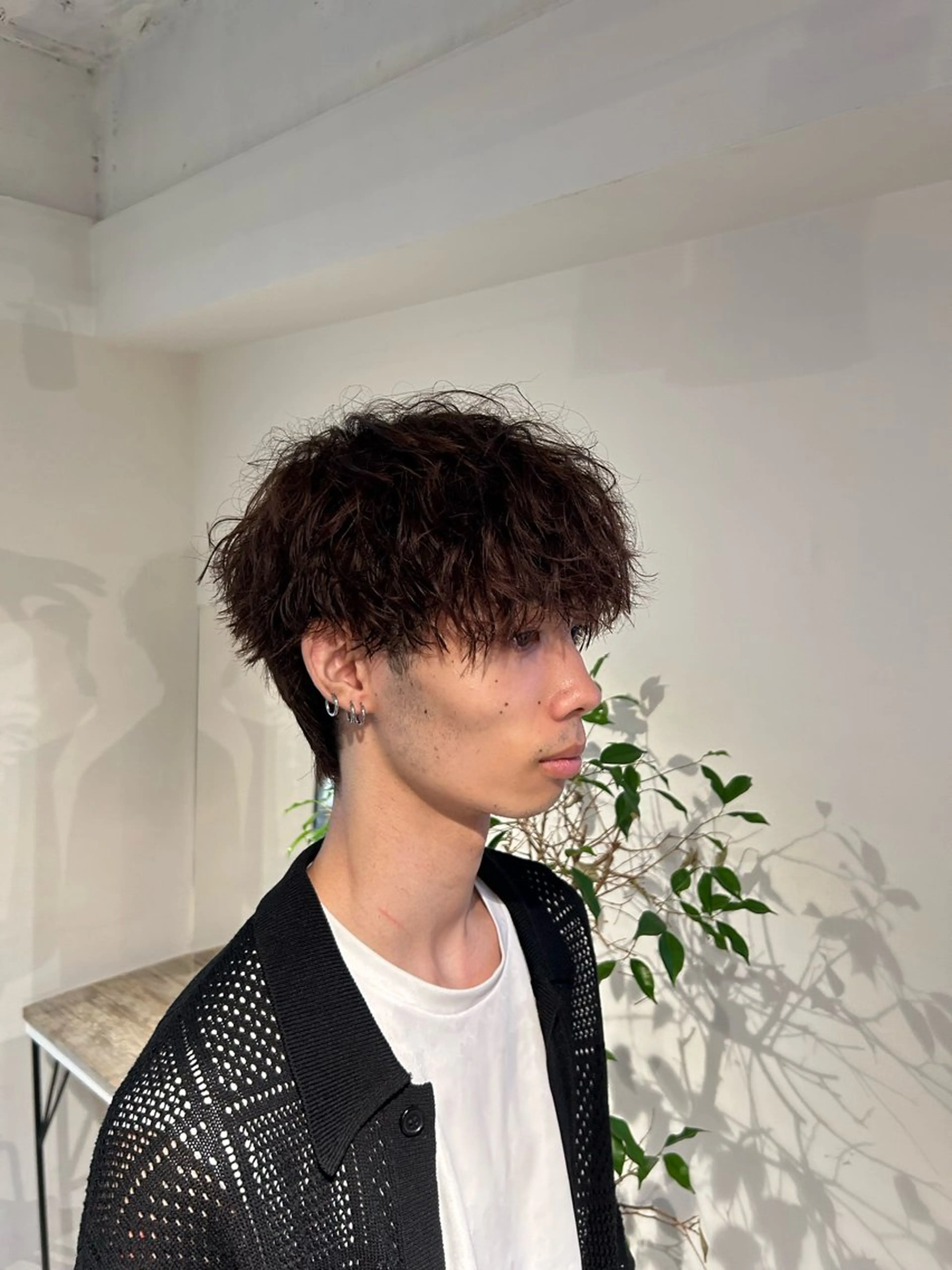 ショート パーマ メンズ センターパート ダウンパーマ カルマパーマ メンズ韓国風 マッシュ カット become men's hair 名駅店所属・名駅/フェザーパーマ 韓国ヘア/森岡のヘアスタイル