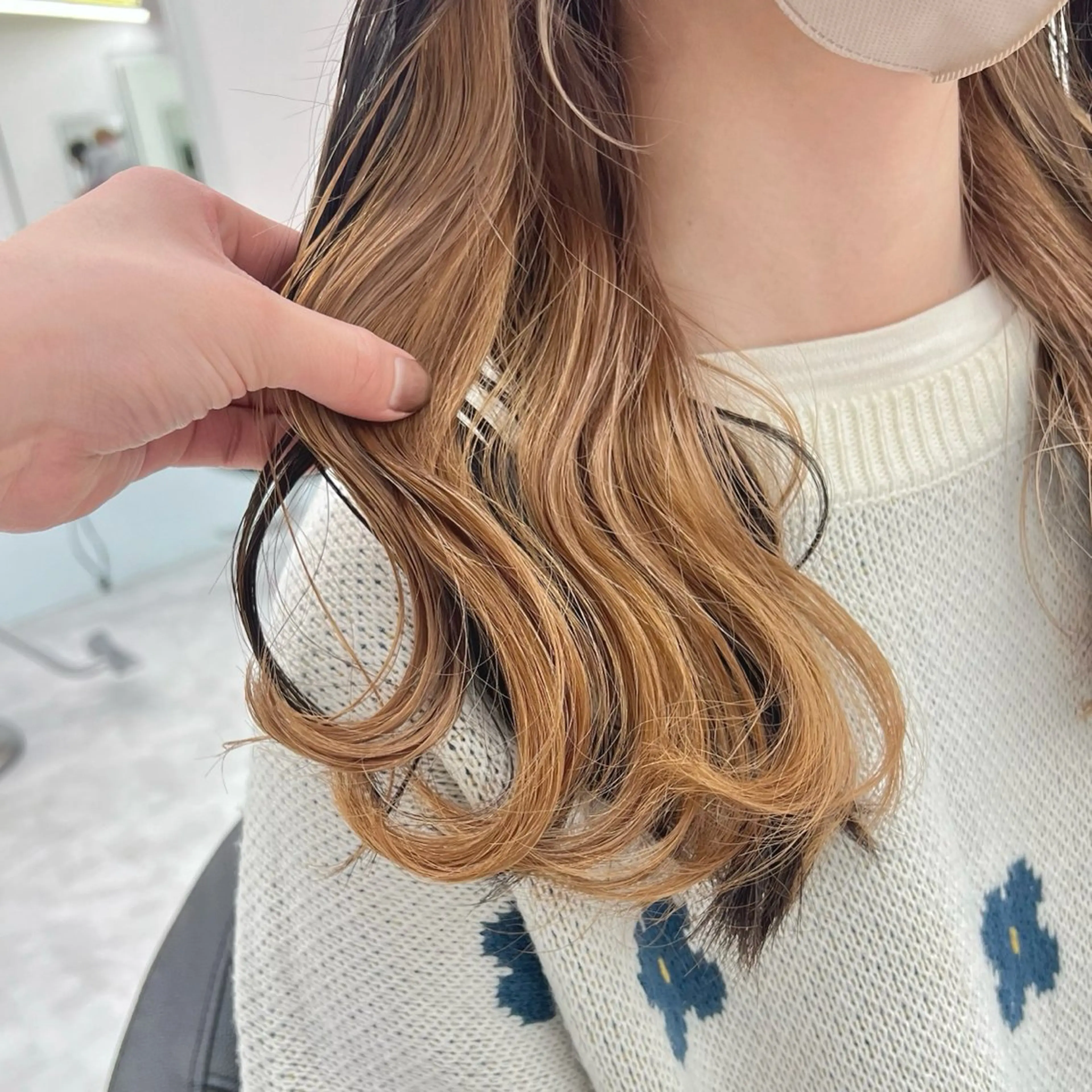 セミロング カラー 💫トレンドパーマ 友輝💫のヘアスタイル