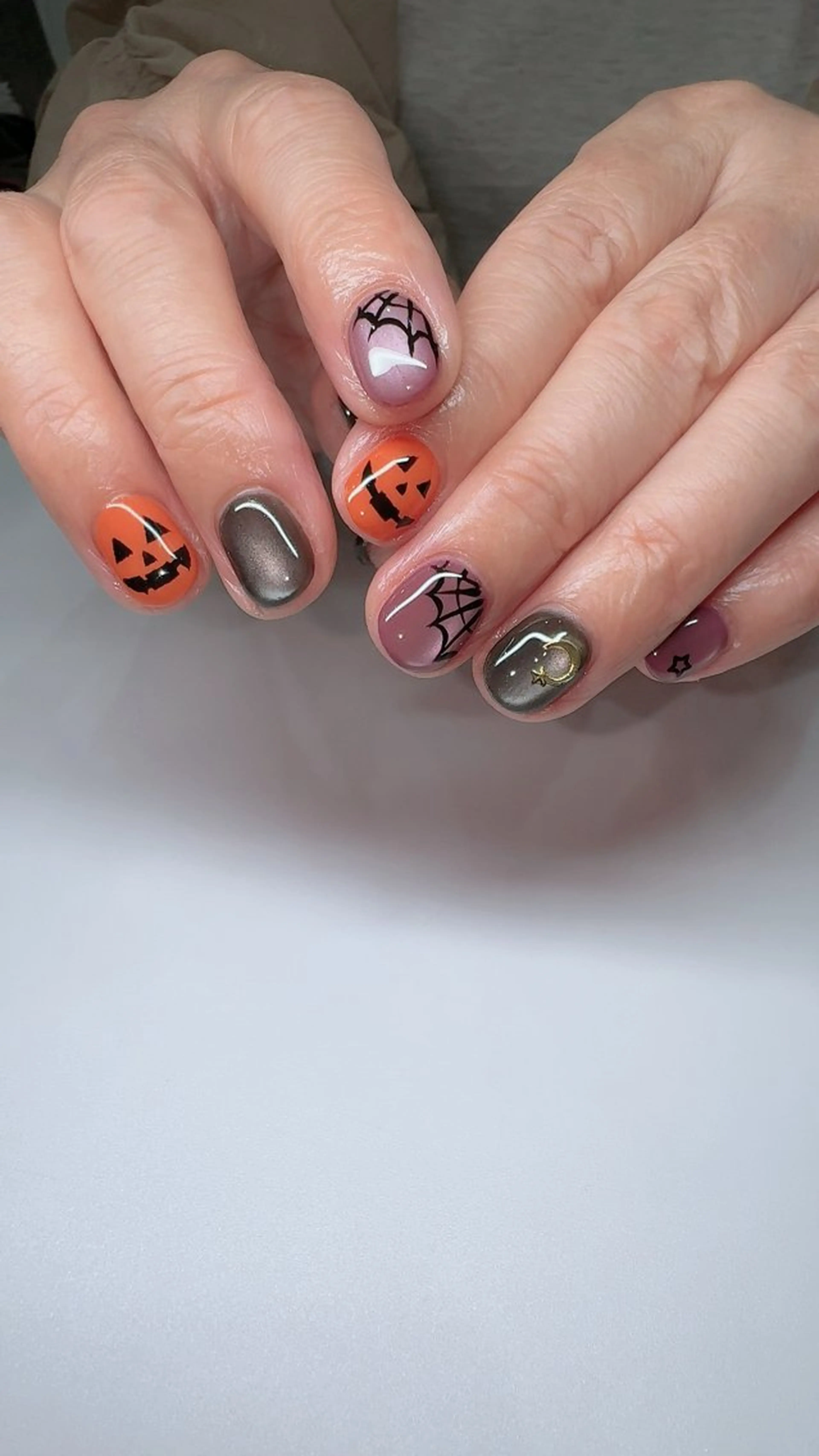 ネイル ハロウィン マグネットネイル 持ち込み ハンドネイル nailsalon urümのネイルデザイン
