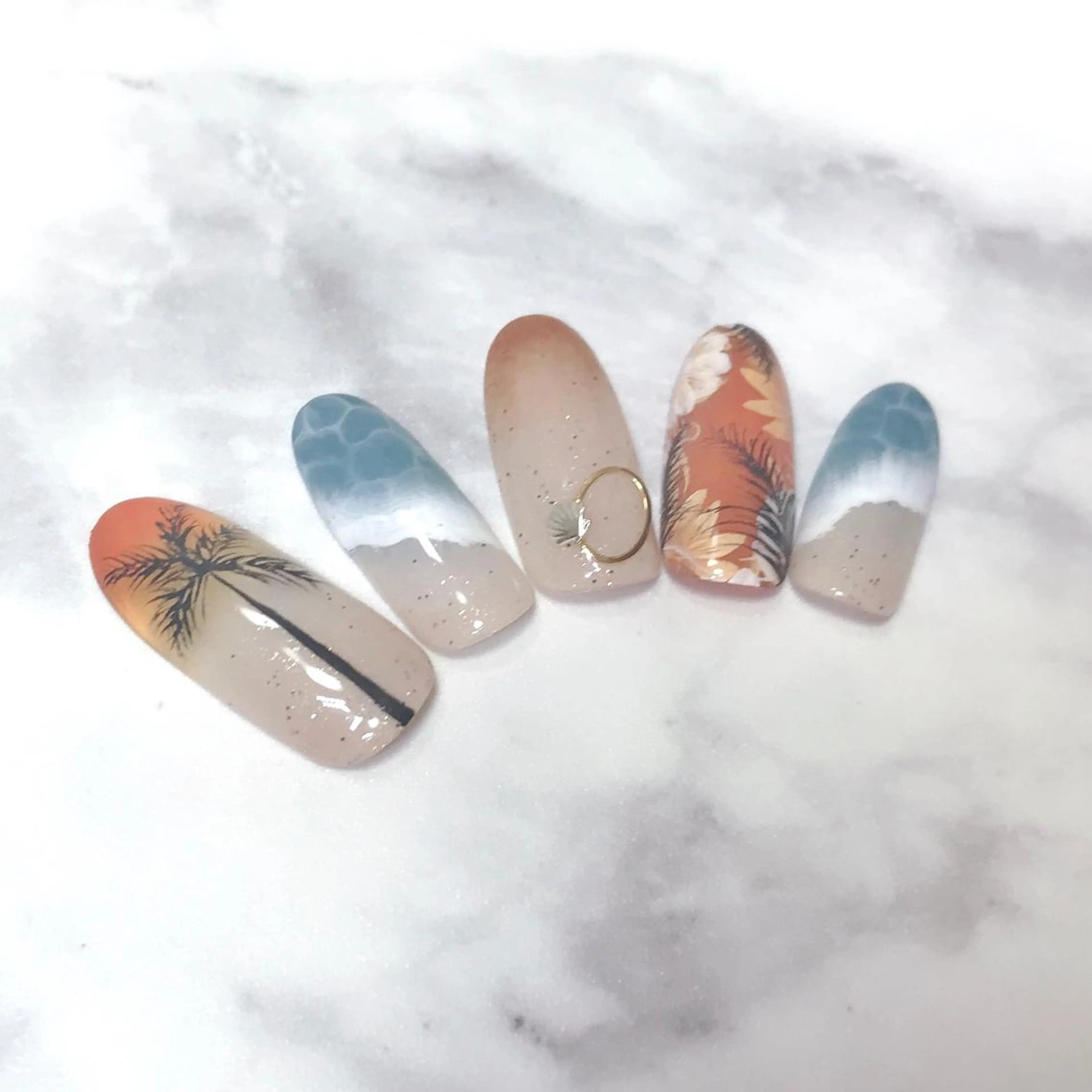 ネイル アートネイル ワンカラーネイル 夏ネイル ステラ marikominoのネイルデザイン