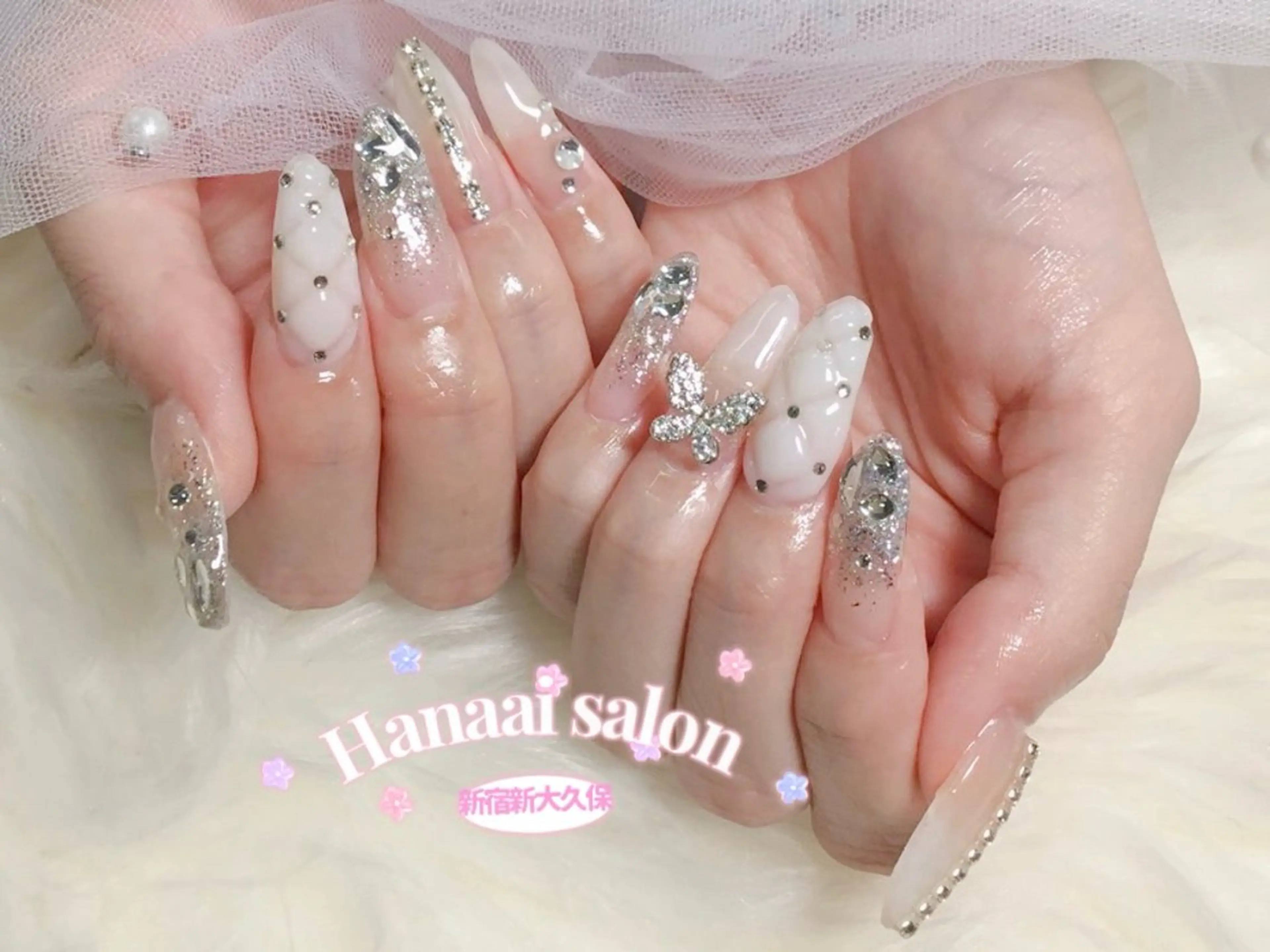 セミロング ハンドネイル Hanaai salon あまねのネイルデザイン