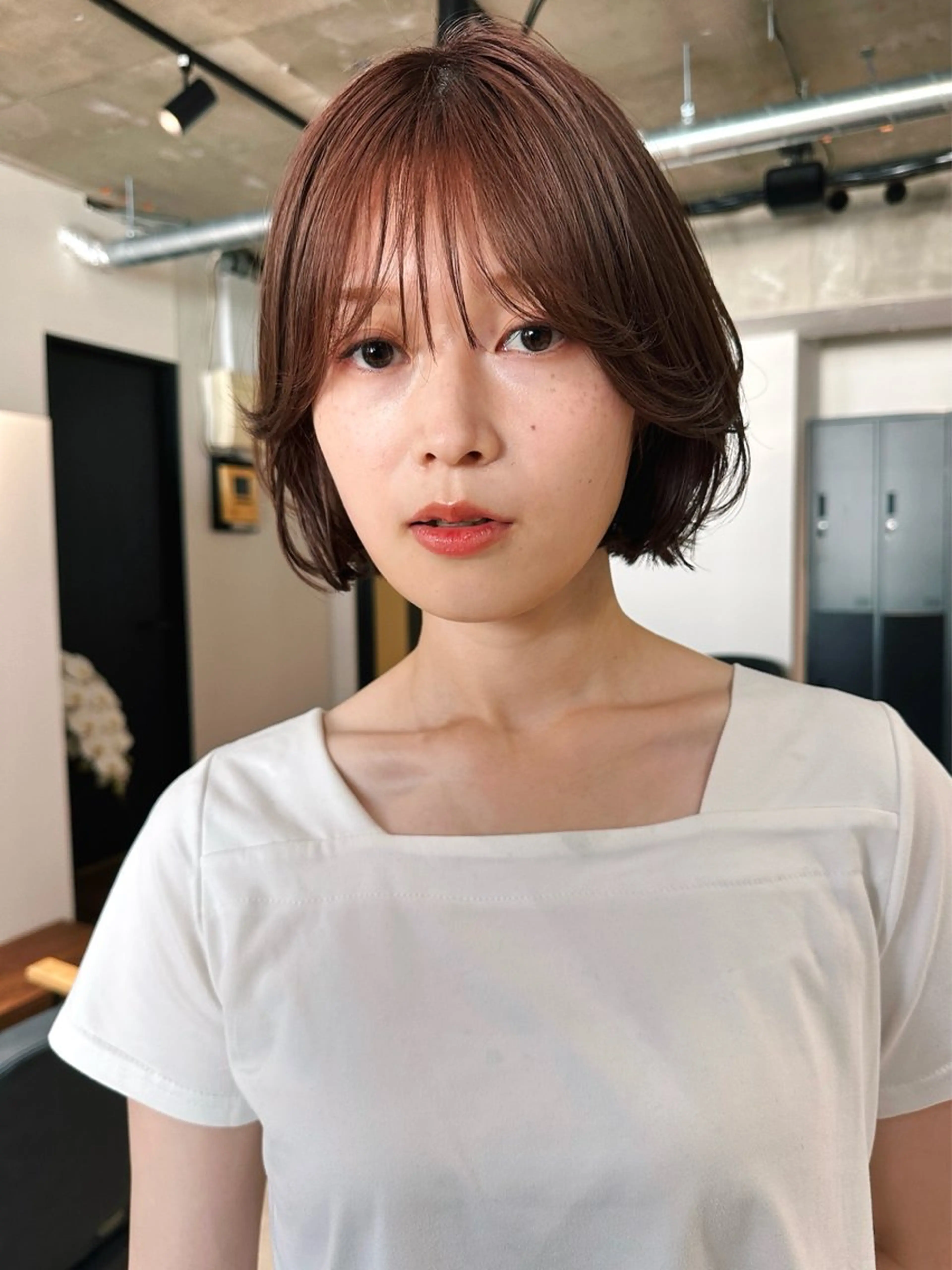 ショート カラー パーマ 🎀小顔×似合わせ× 透明感カラー🎀のヘアスタイル