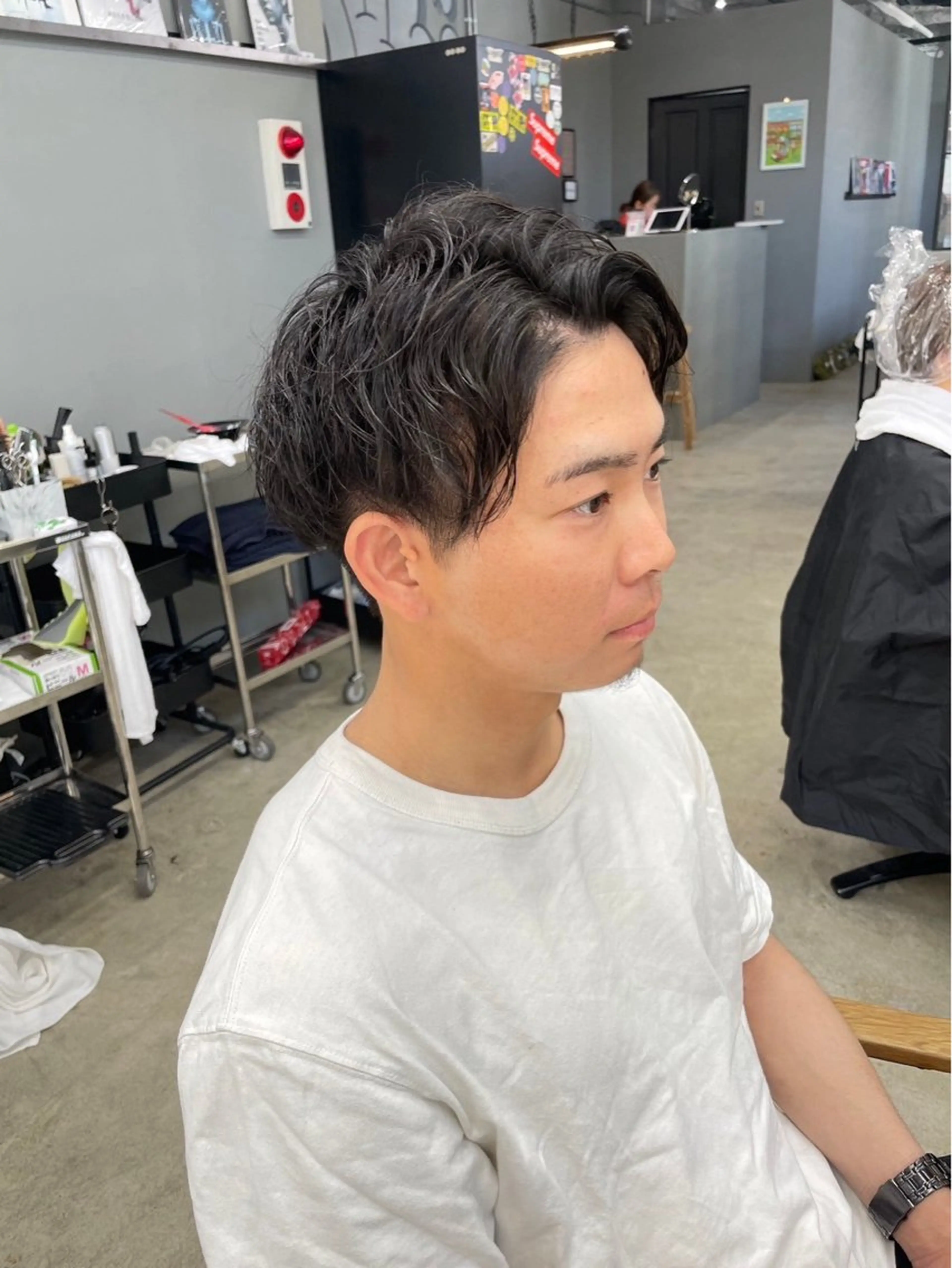 ショート パーマ メンズ カット パーマ メンズ専門サロン wokeのヘアスタイル