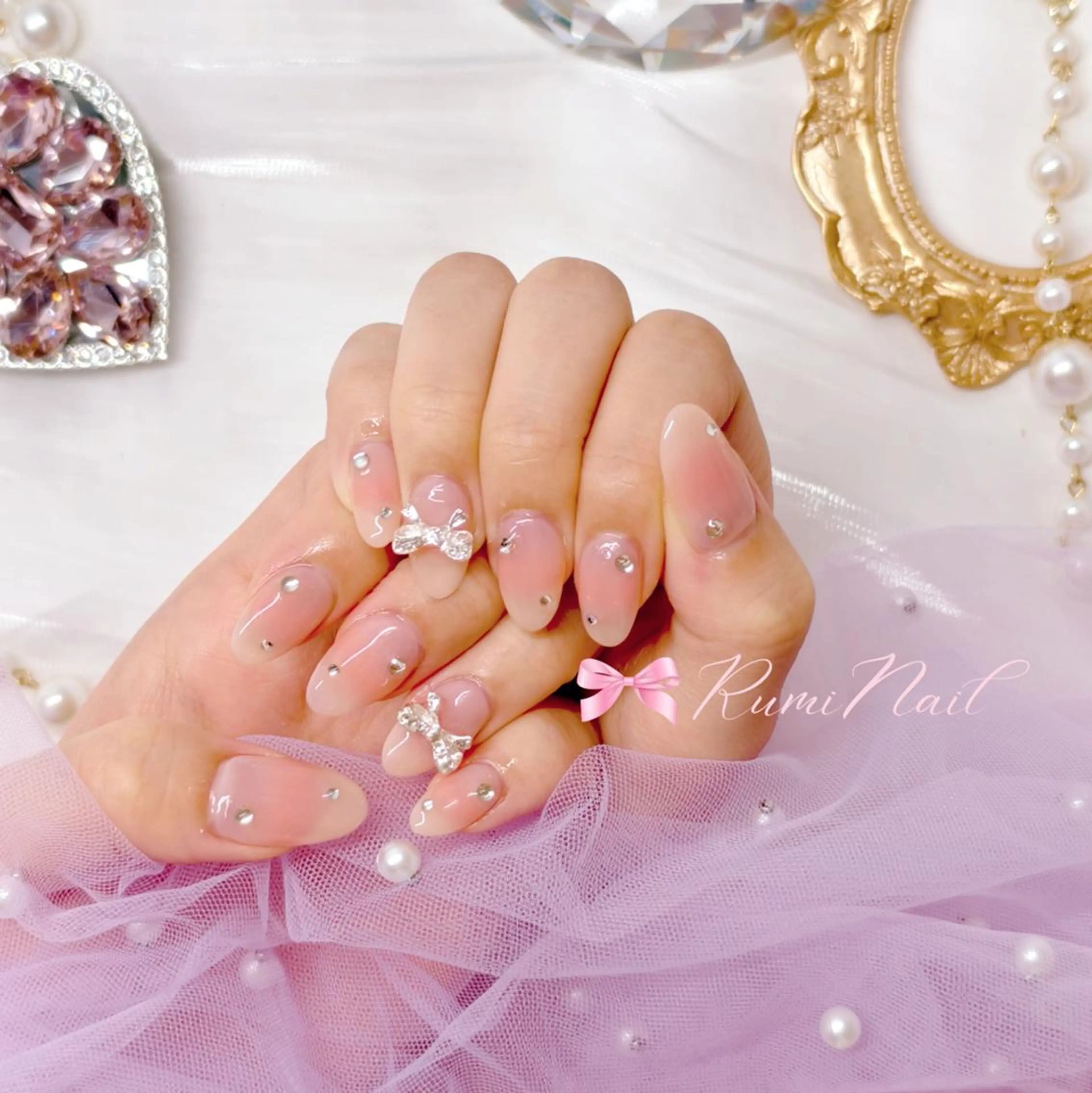 🎀大人かわいい代表♪チークネイルorチークマグネット ¥6200 💎≪オフ別+1000≫の写真