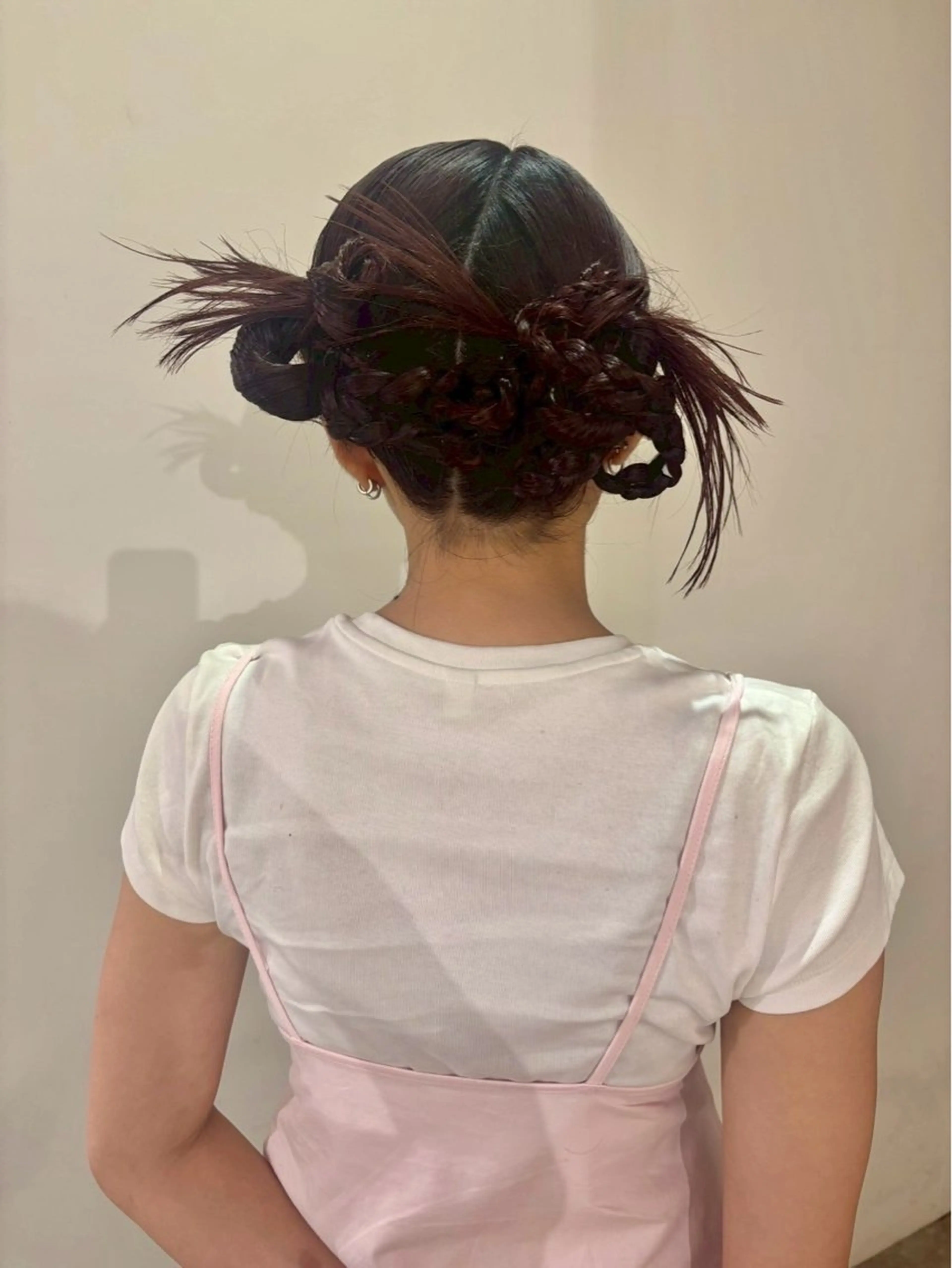 セミロング ヘアアレンジ ヘアセット Yuna/ブリーチ ベージュ ヘアセットのヘアスタイル