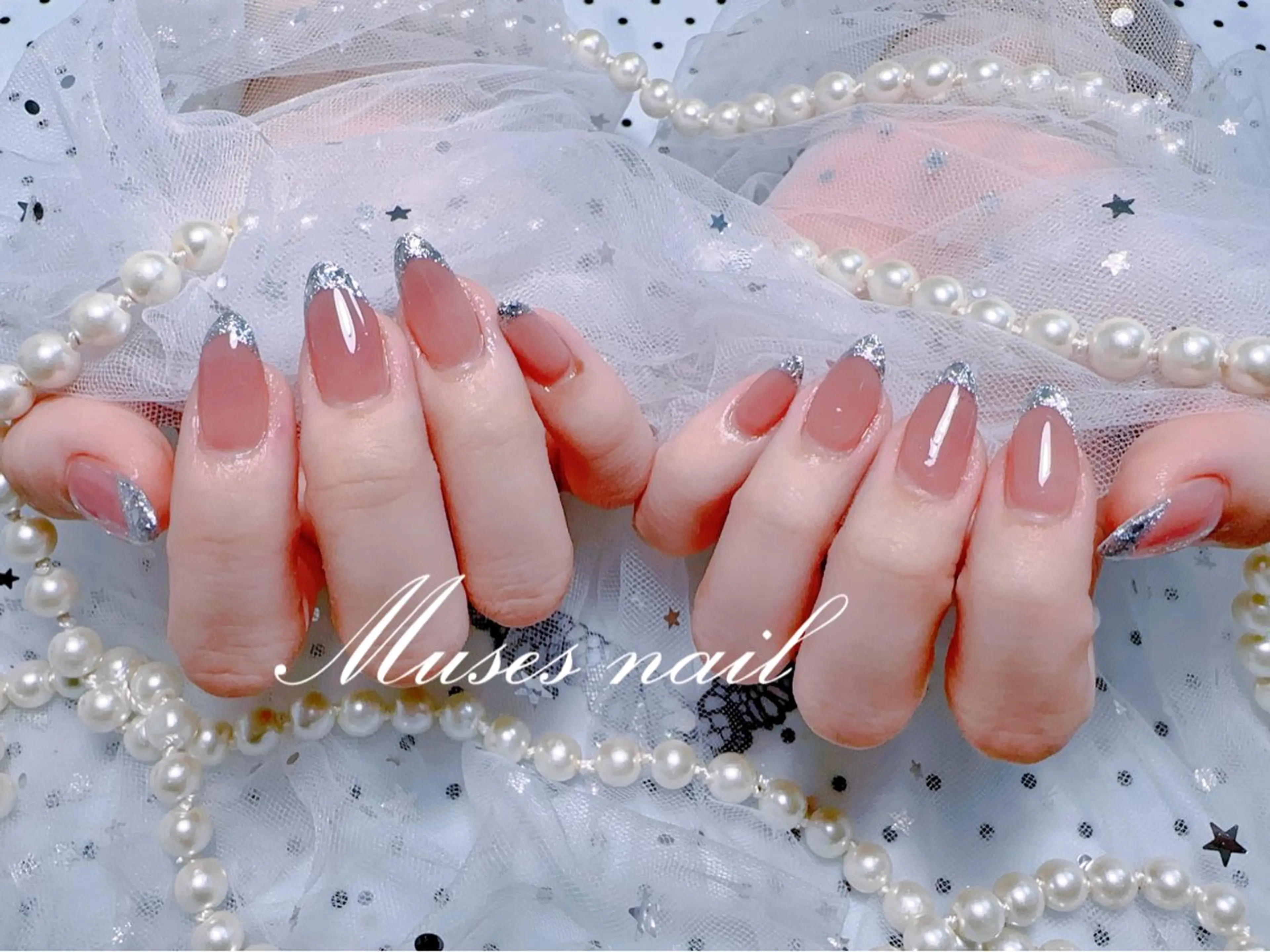 ネイル オーロラネイル チークネイル 長さ出し フレンチネイル ジェルネイル MUSES  NAIL  SALON所属・MUSES ネイルのネイルデザイン
