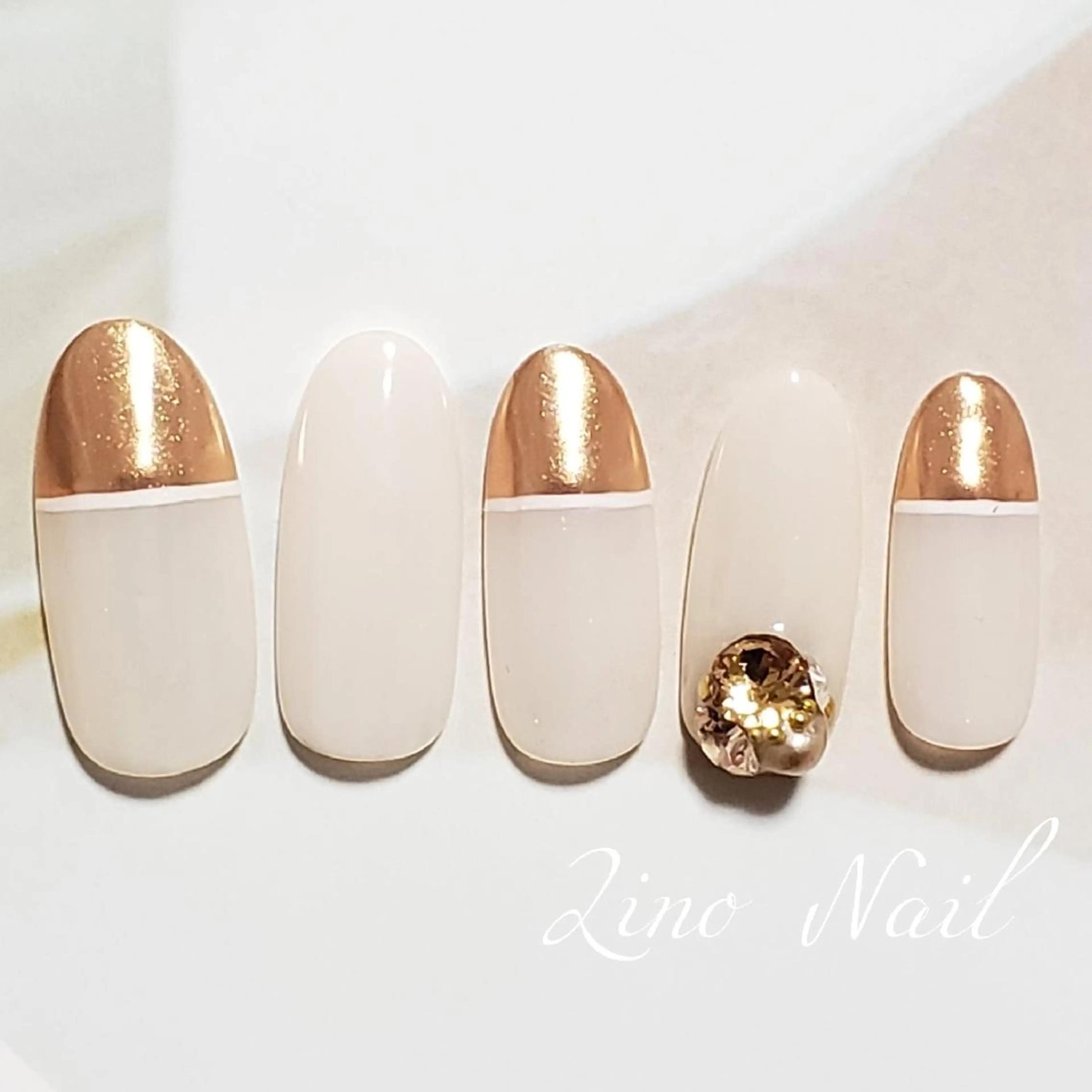 ネイル フレンチネイル ジェルネイル キラキラネイル ミラーネイル パラジェル Lino Nailのネイルデザイン