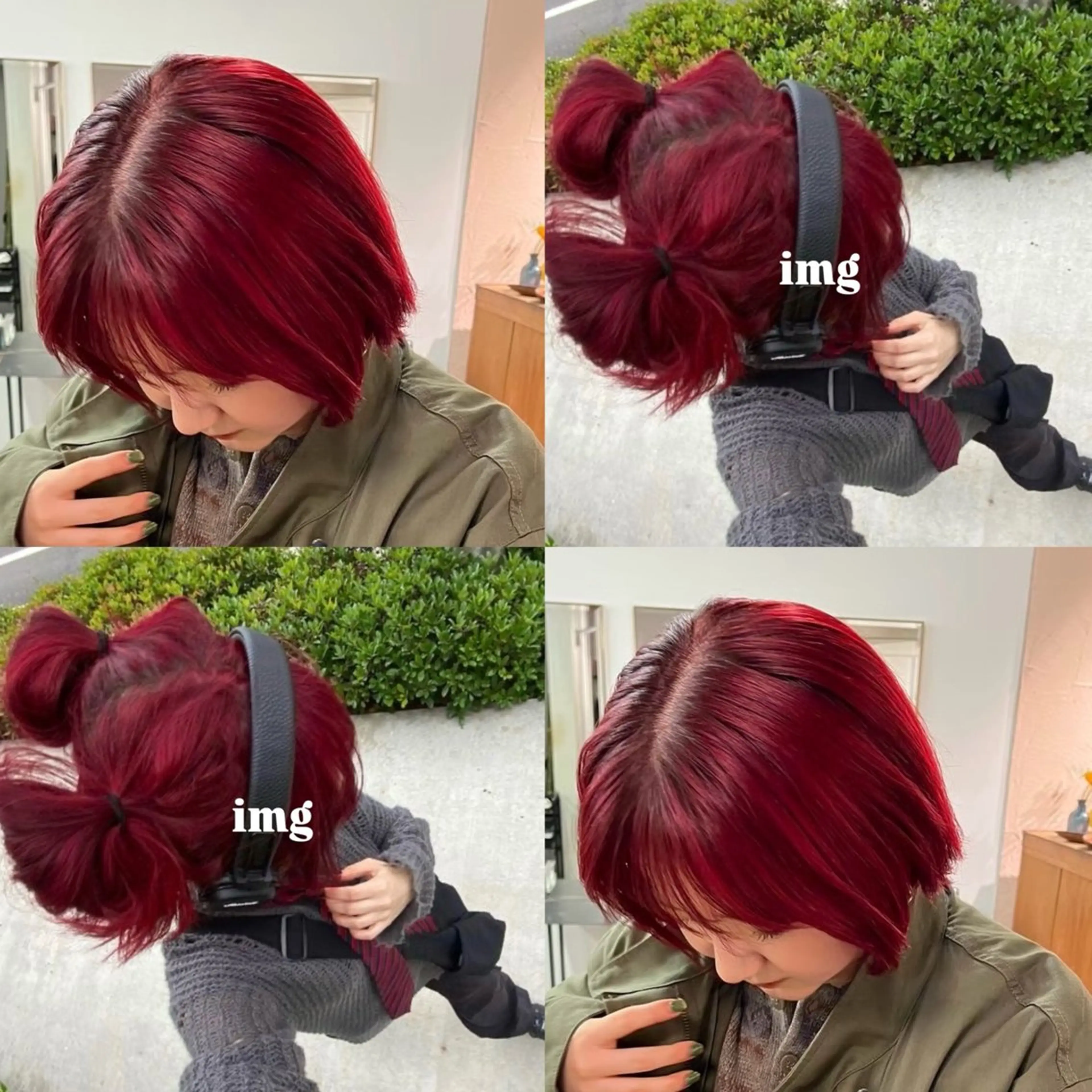 ショート ぱつっとボブ/Wカラ ー/ことこ🍒のヘアスタイル