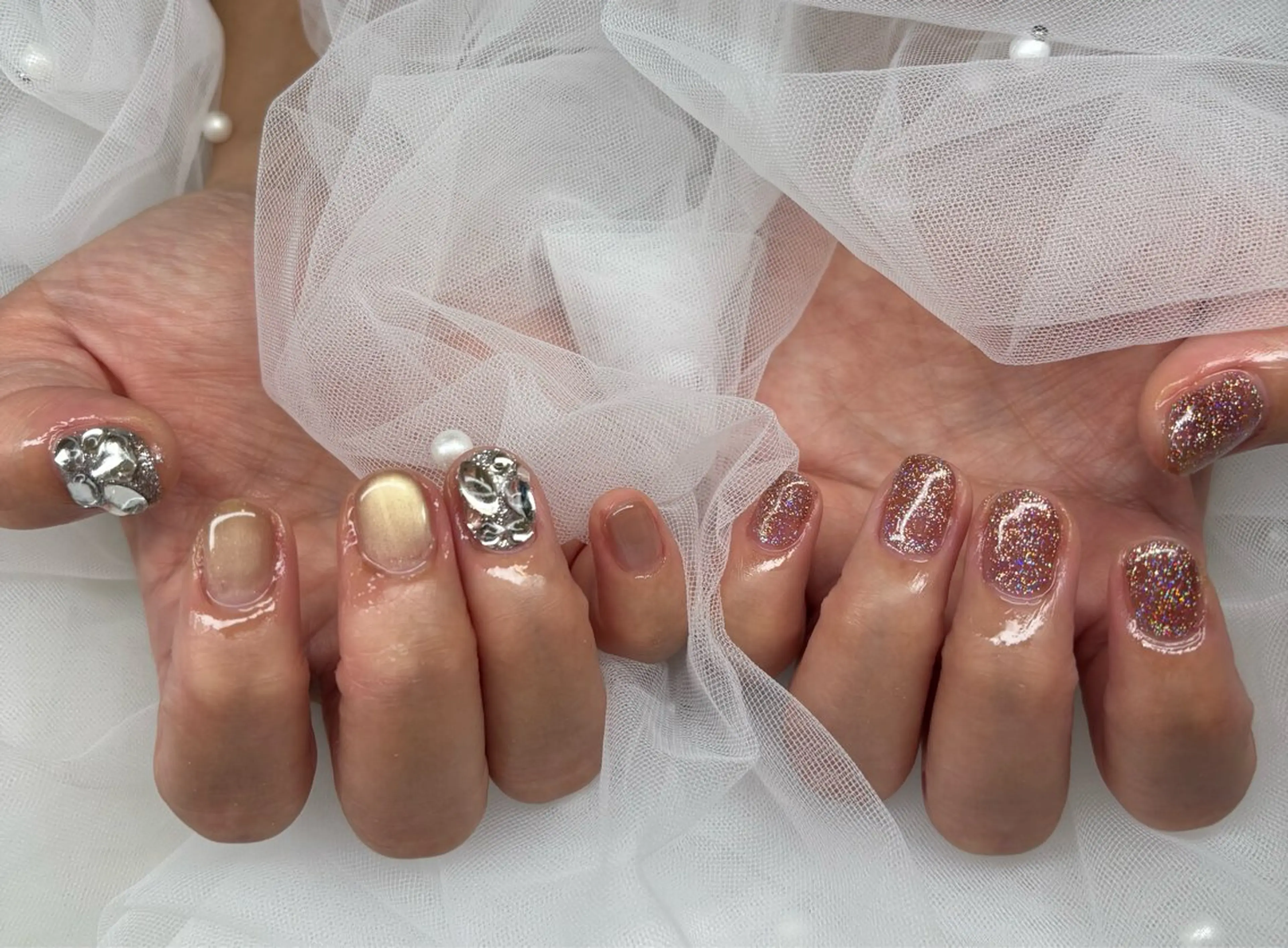 ネイル フラッシュネイル マグネットネイル ショートネイル ハンドネイル NAILSALON ViViのネイルデザイン