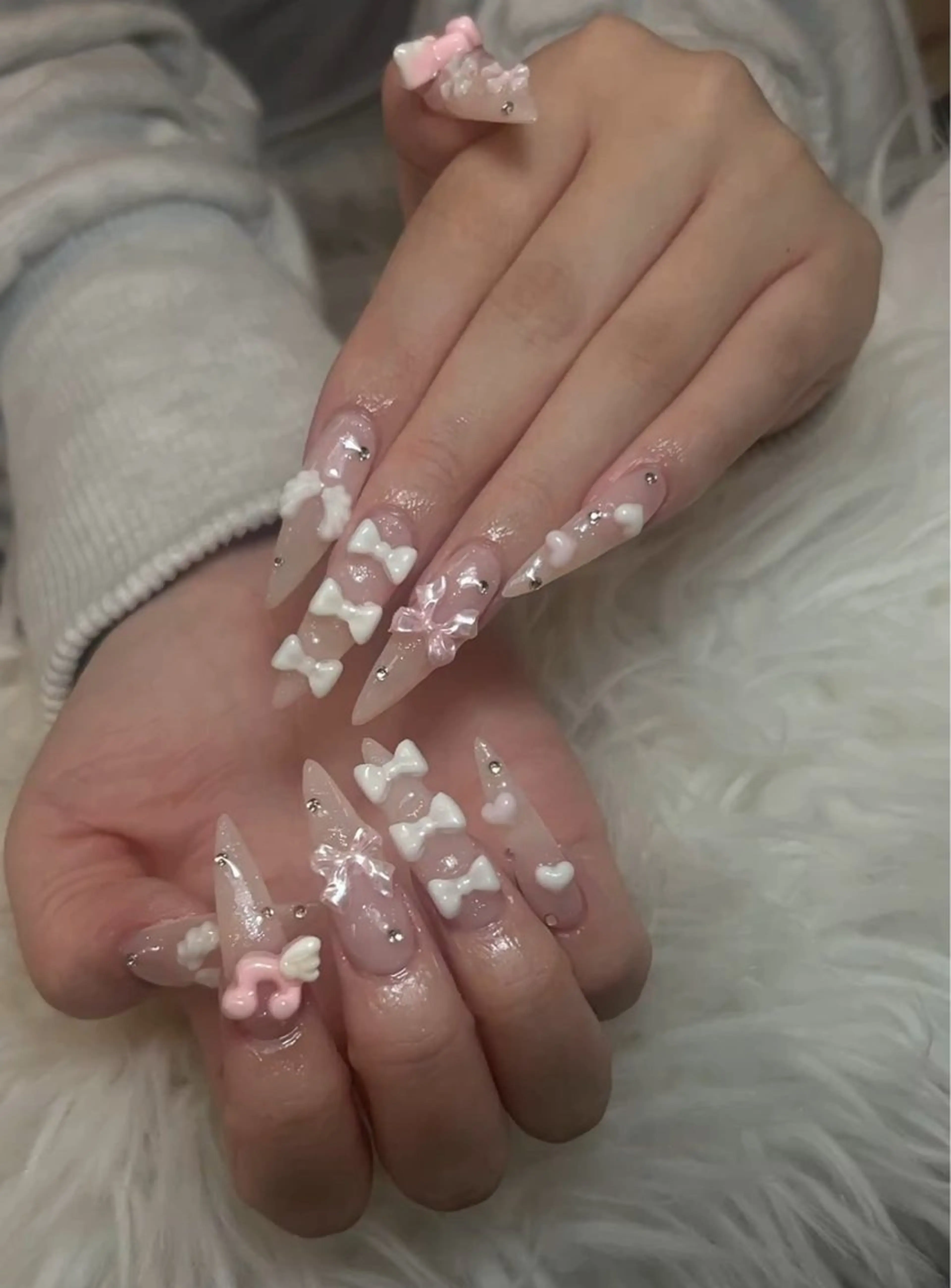 ネイル アートネイル オーロラネイル チークネイル 長さ出し フットネイル Noiranail_ studio川越西口のネイルデザイン