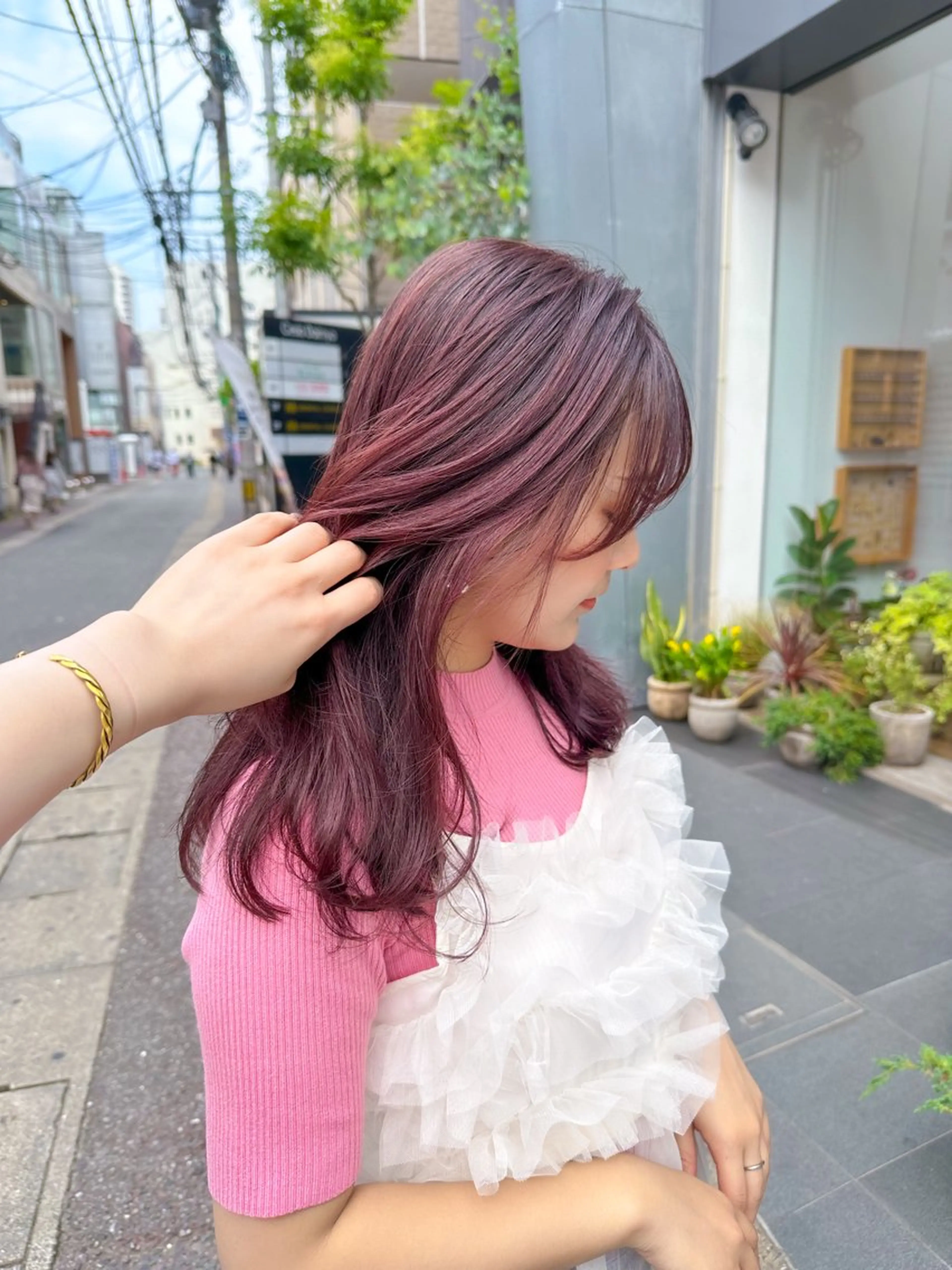 セミロング カラー ブリーチ ブリーチなしカラー nao/福岡美容室 パーマ/ボブパーマのヘアスタイル