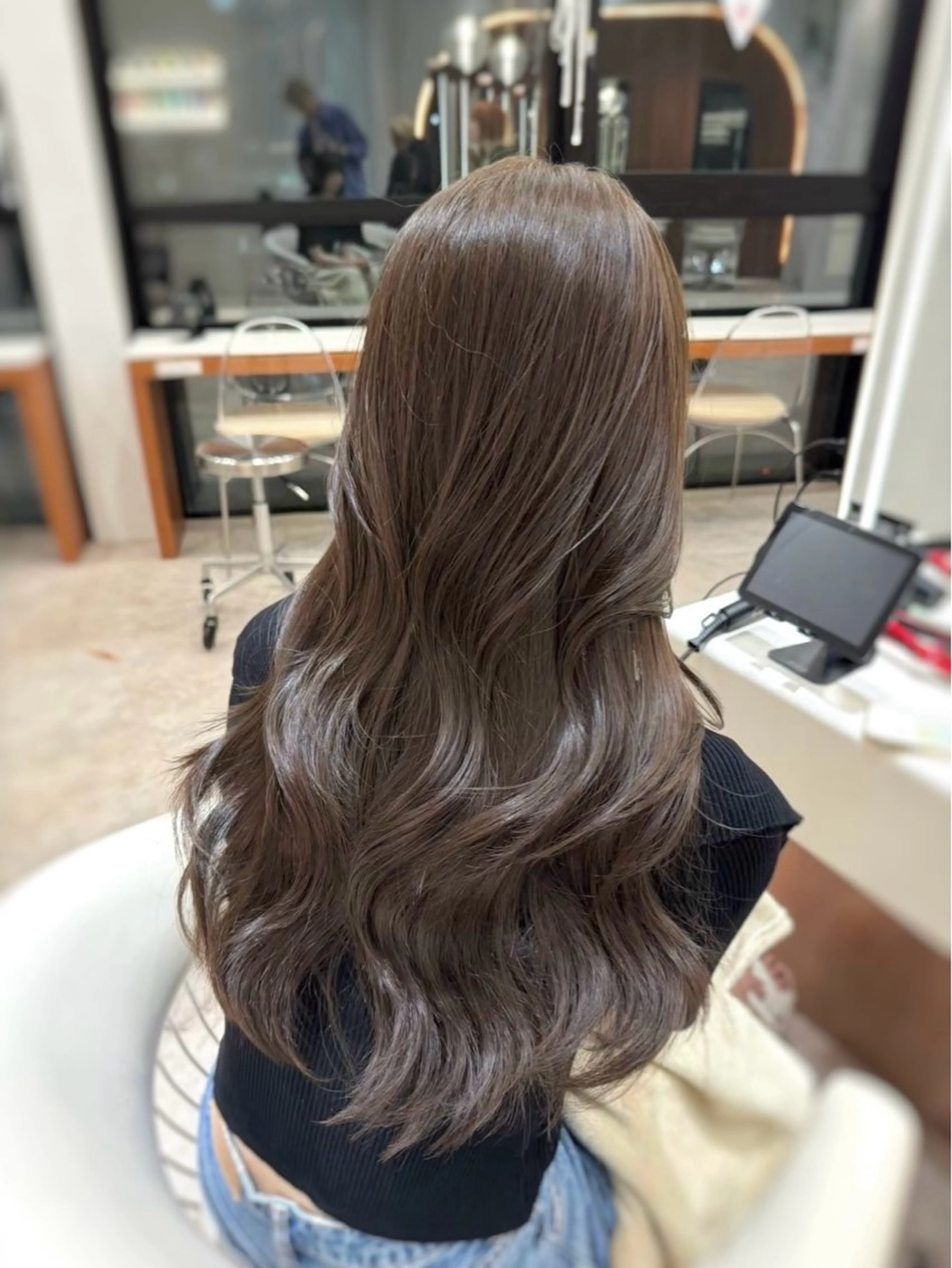 ミディアム カラー ブラウンカラー 透明感カラー ハッシュカット 韓国風ヘア レイヤーカット カット ヘアカラー トリートメント 渋谷/レイヤーカット 透明感/サッタのヘアスタイル