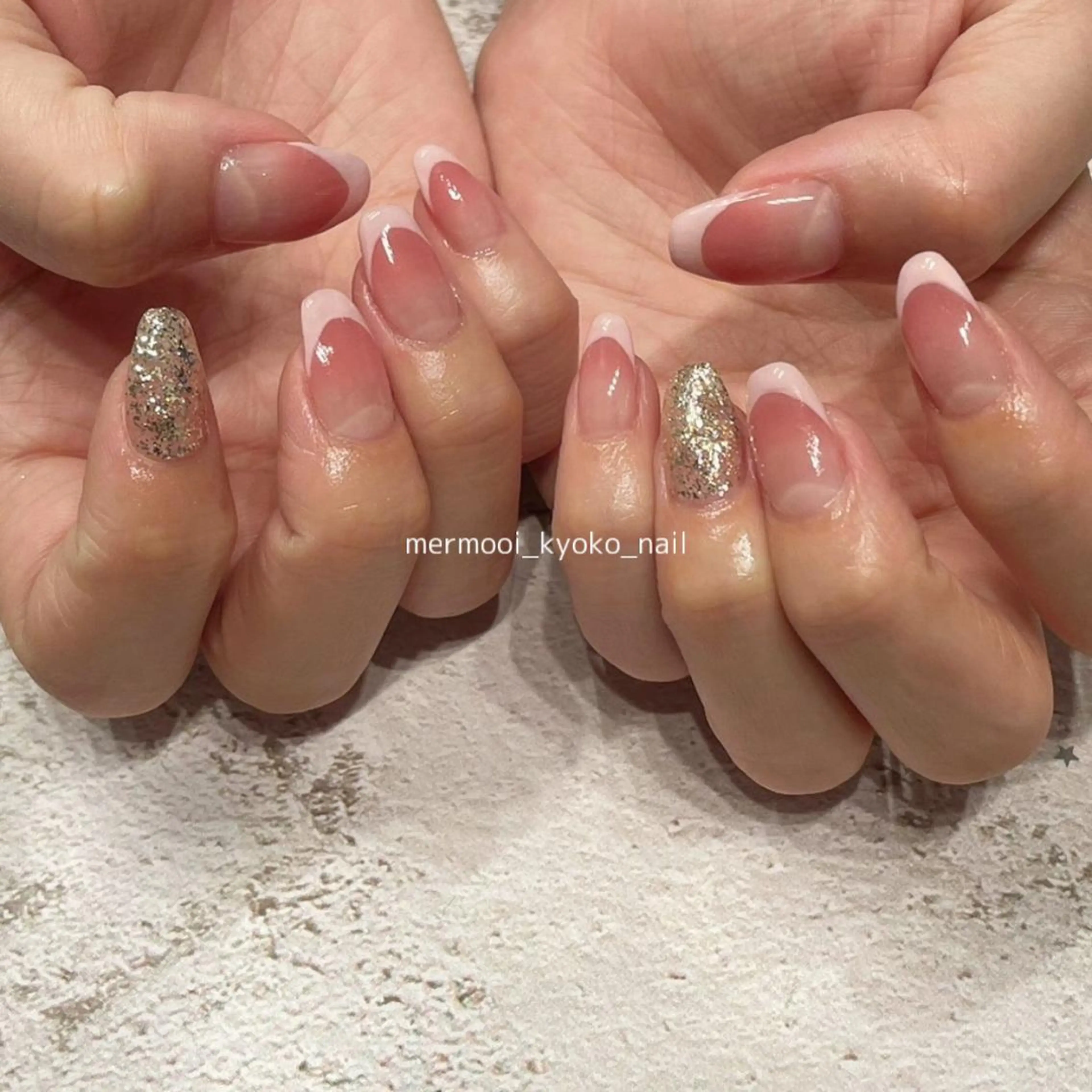 ネイル フレンチネイル 韓国ネイル シンプルネイル ネイルチップ ワンホンネイル ハンドネイル mermooi nailのネイルデザイン