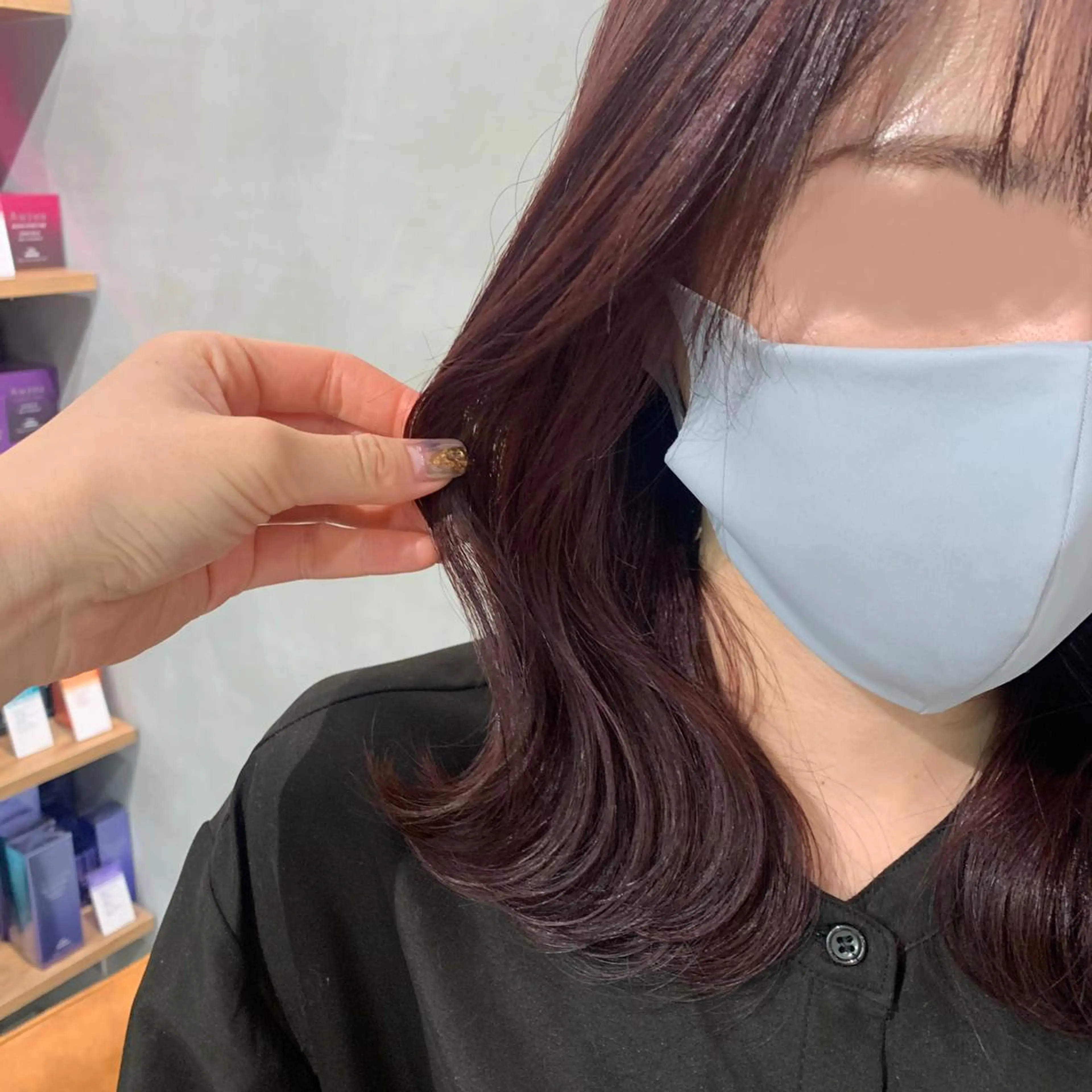 ミディアム カラー カシス ハイライトカラー ハイライト 🌹似合わせカラー/ 酸性縮毛🌹野本麗奈のヘアスタイル