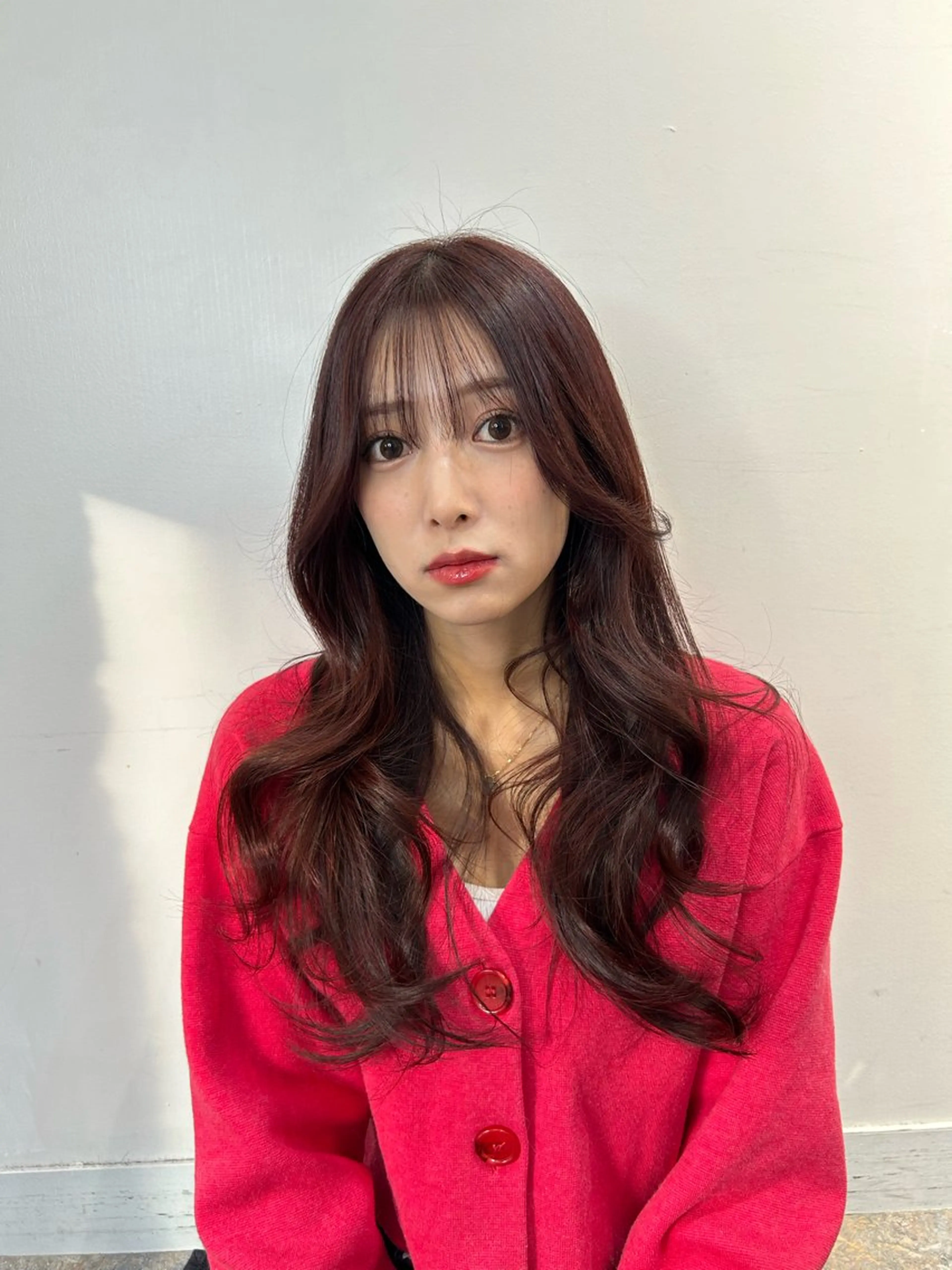 セミロング カラー ブラウンカラー カット ヘアカラー トリートメント レイヤーカット BLend 渋谷のヘアスタイル