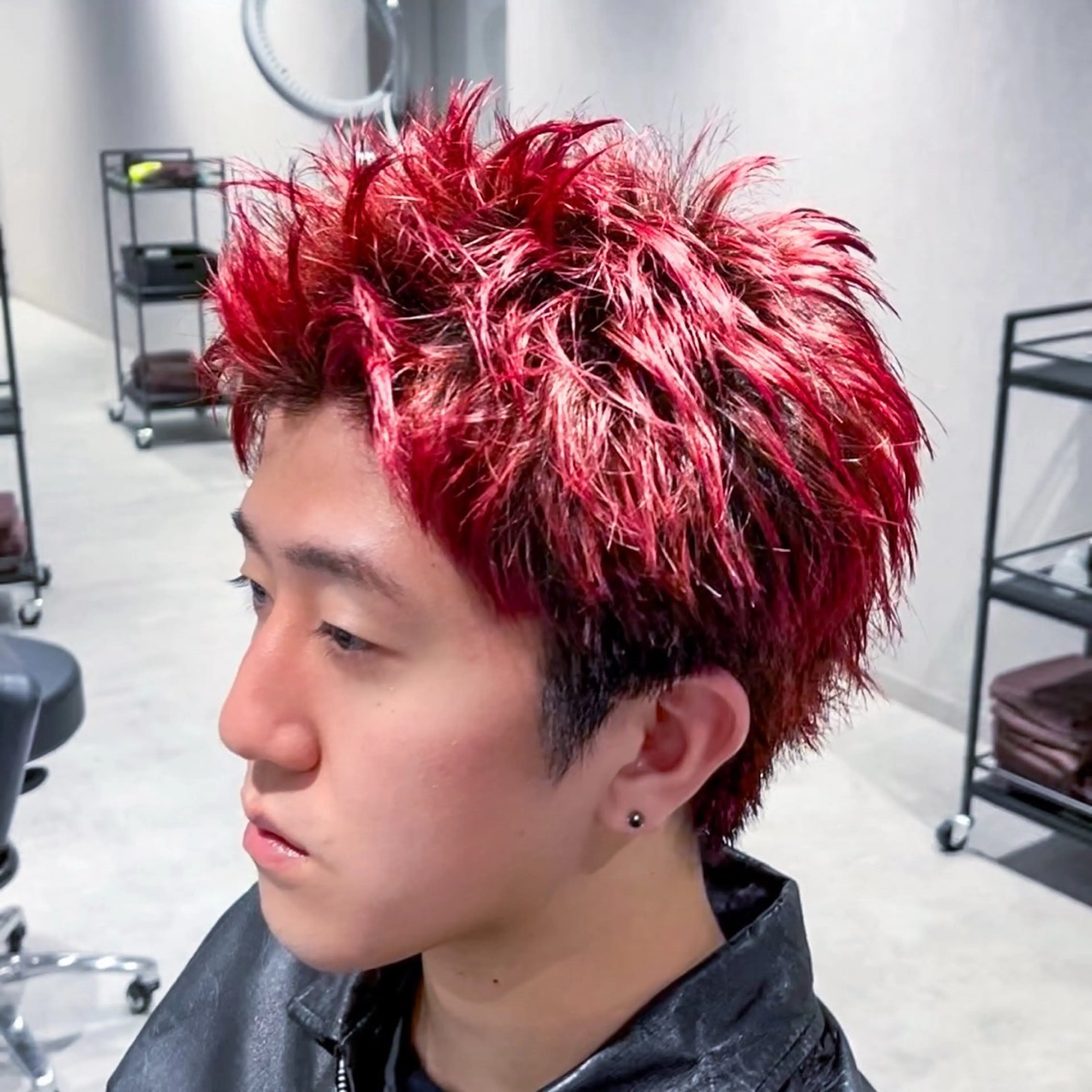 ショート カラー メンズ アップバング スパイキーショート ショートヘア カット パーマ スパイキーショート パーマ🔥ritaのヘアスタイル