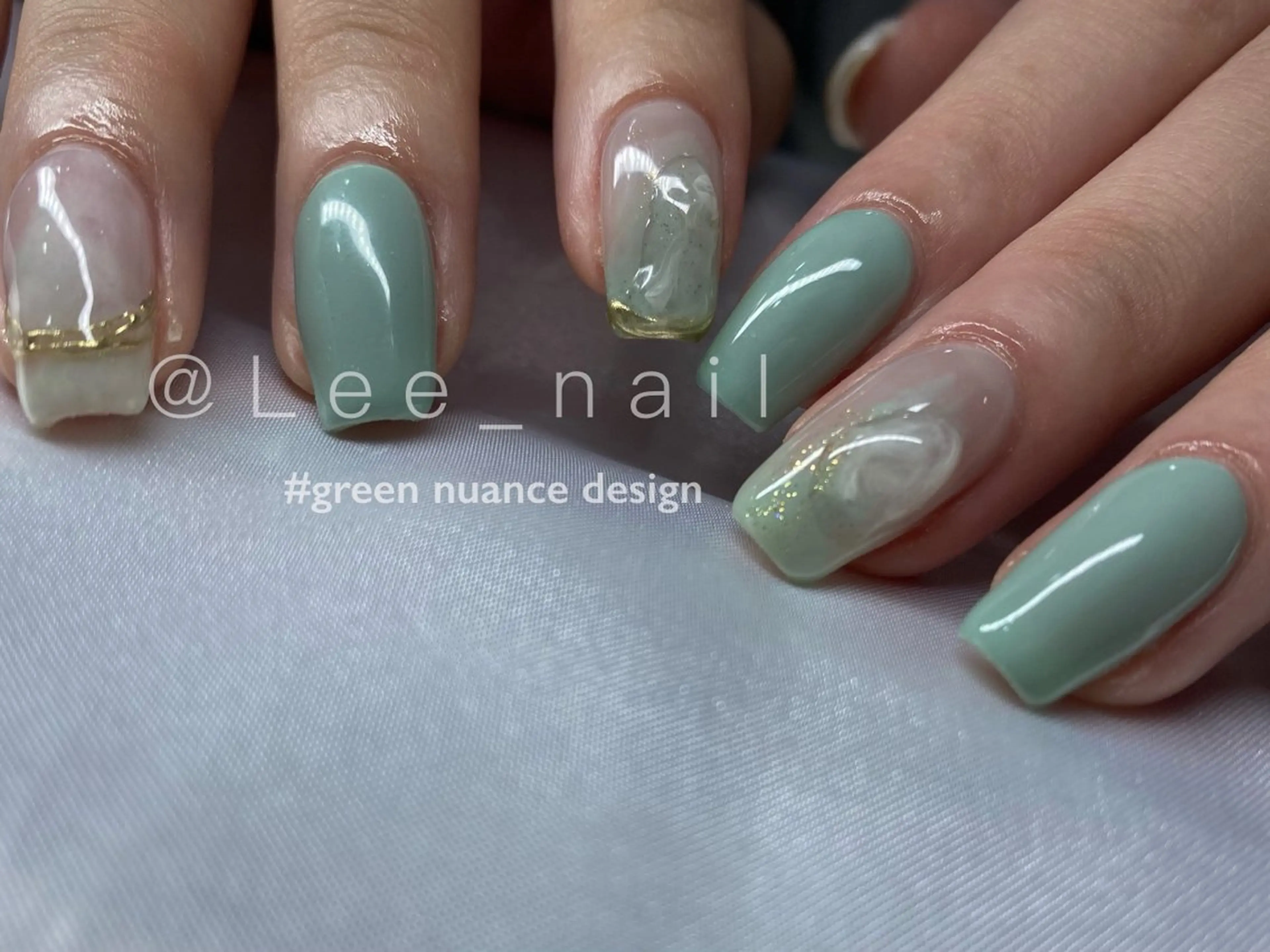 ネイル ニュアンスネイル ぷっくりネイル ハンドネイル Lee_ nailのネイルデザイン