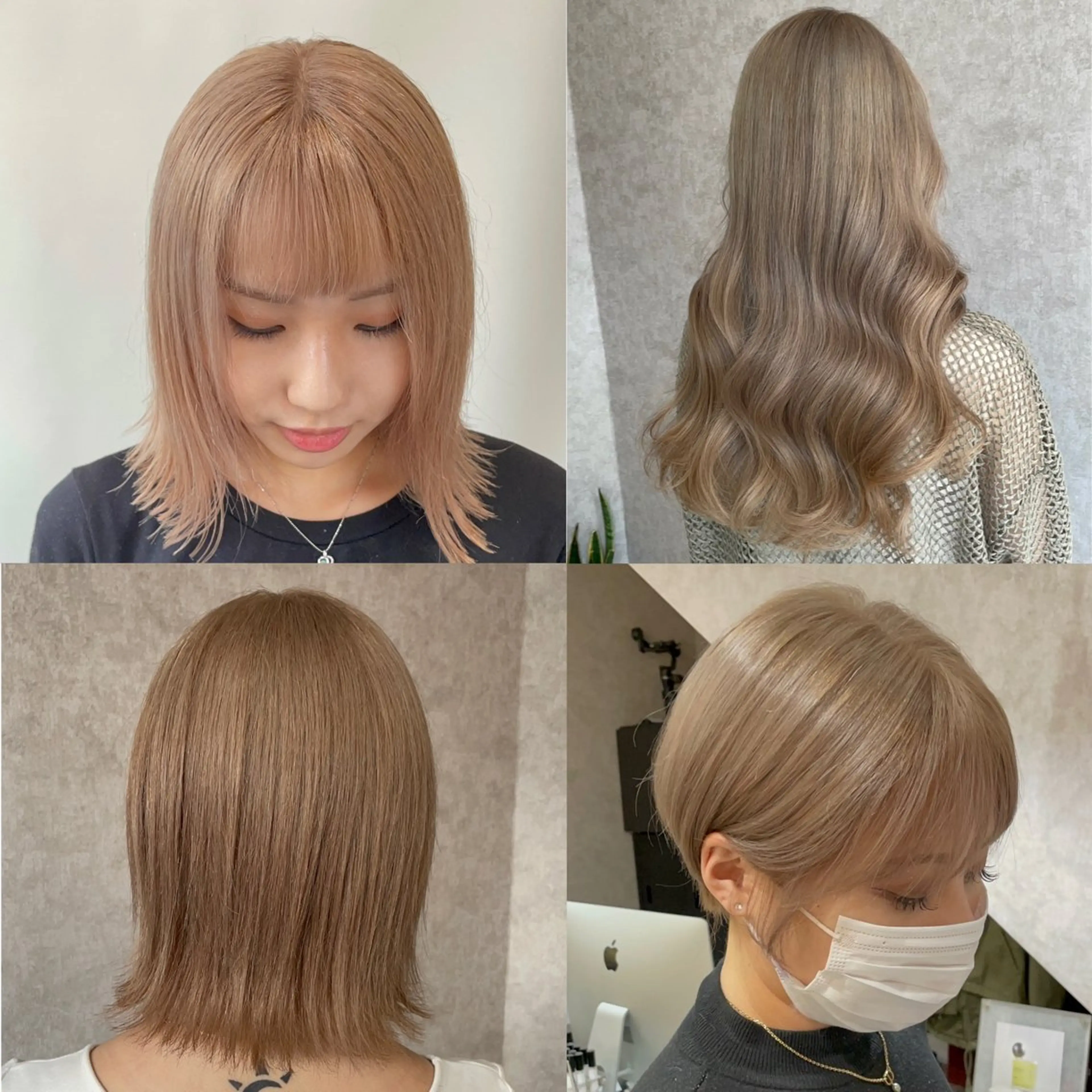 ミディアム カラー ベージュカラー ブリーチ ケアブリーチ 透明感カラー ミルクティーベージュ Taku ／ケアハイトーンのヘアスタイル