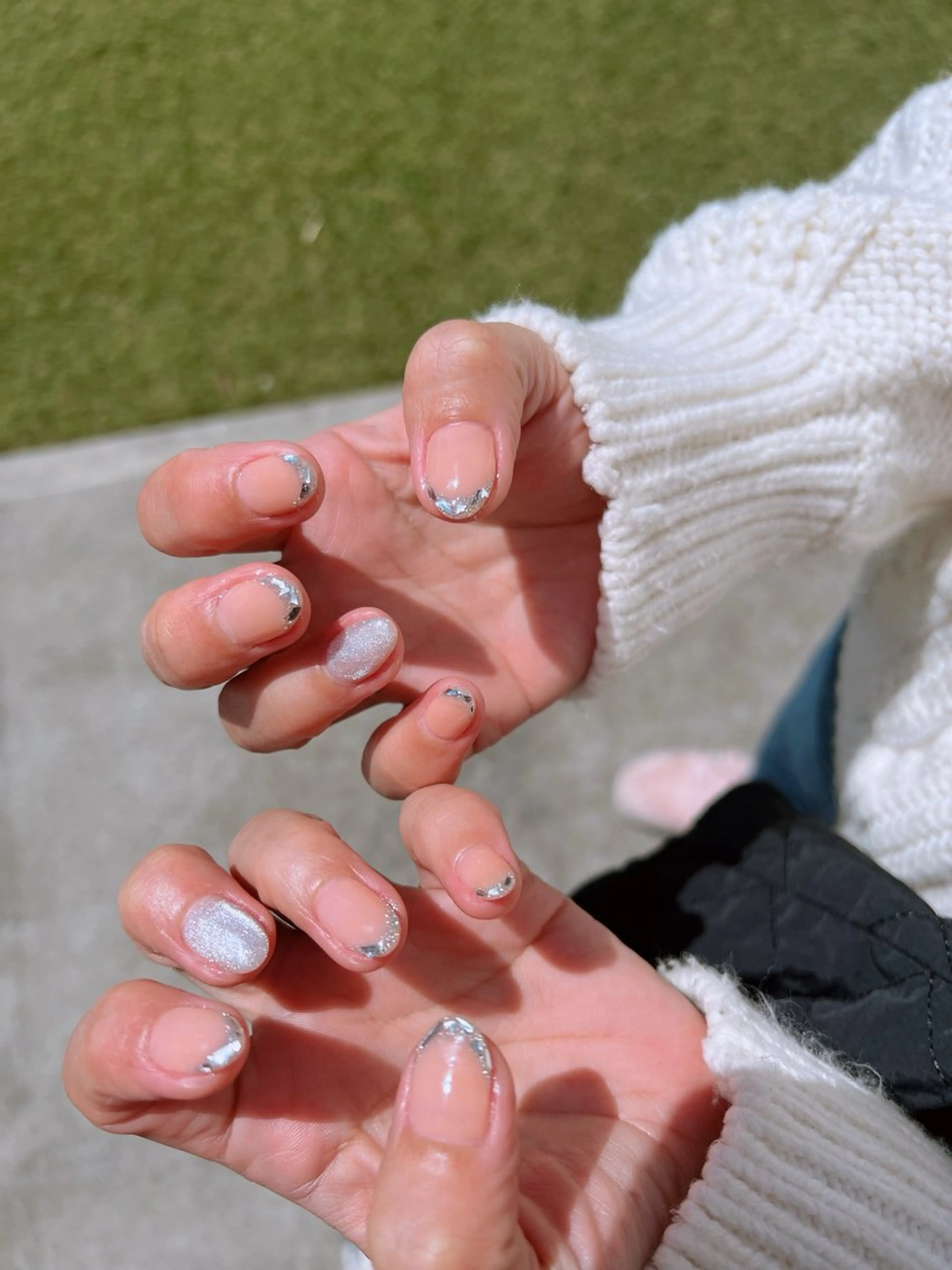 ネイル フットネイル フレンチネイル 韓国ネイル ロングネイル マグネットネイル Lee _nailのネイルデザイン