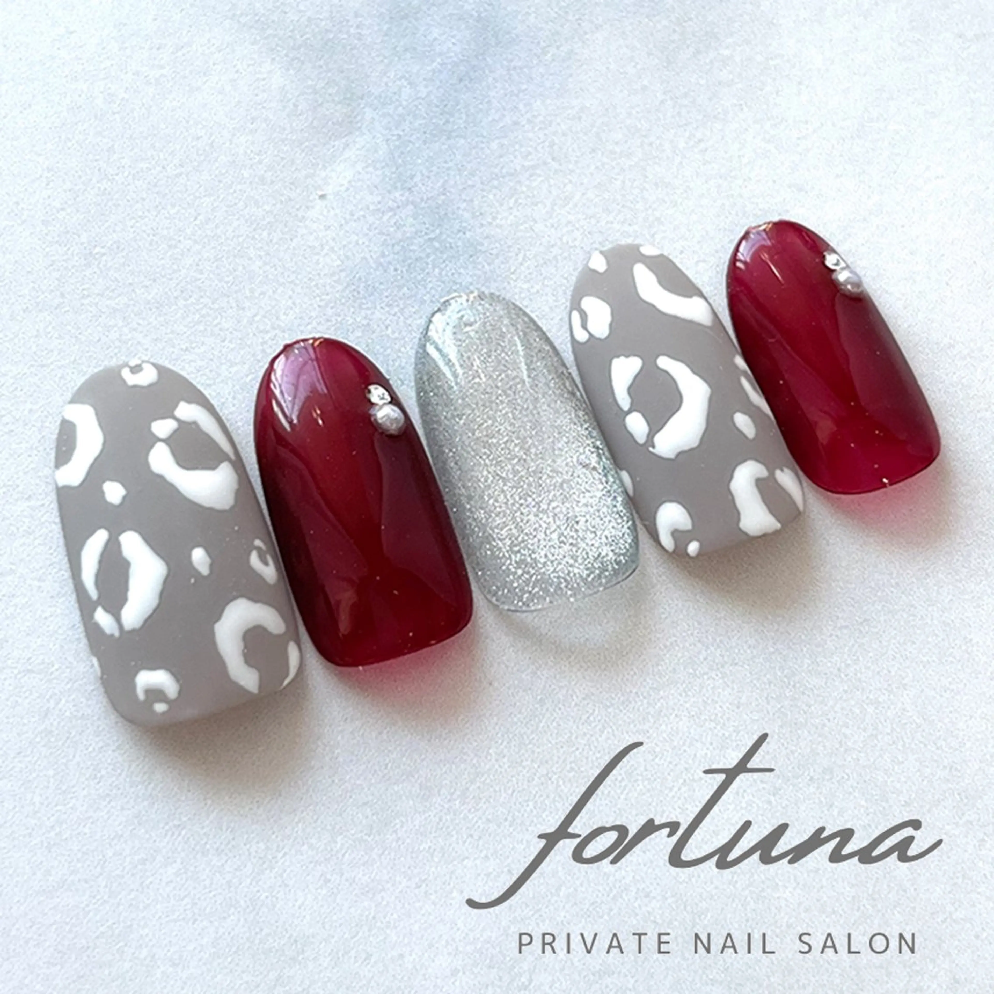 ネイル アニマル柄 マグネットネイル マットネイル ハンドネイル fortuna 武藤裕美のネイルデザイン