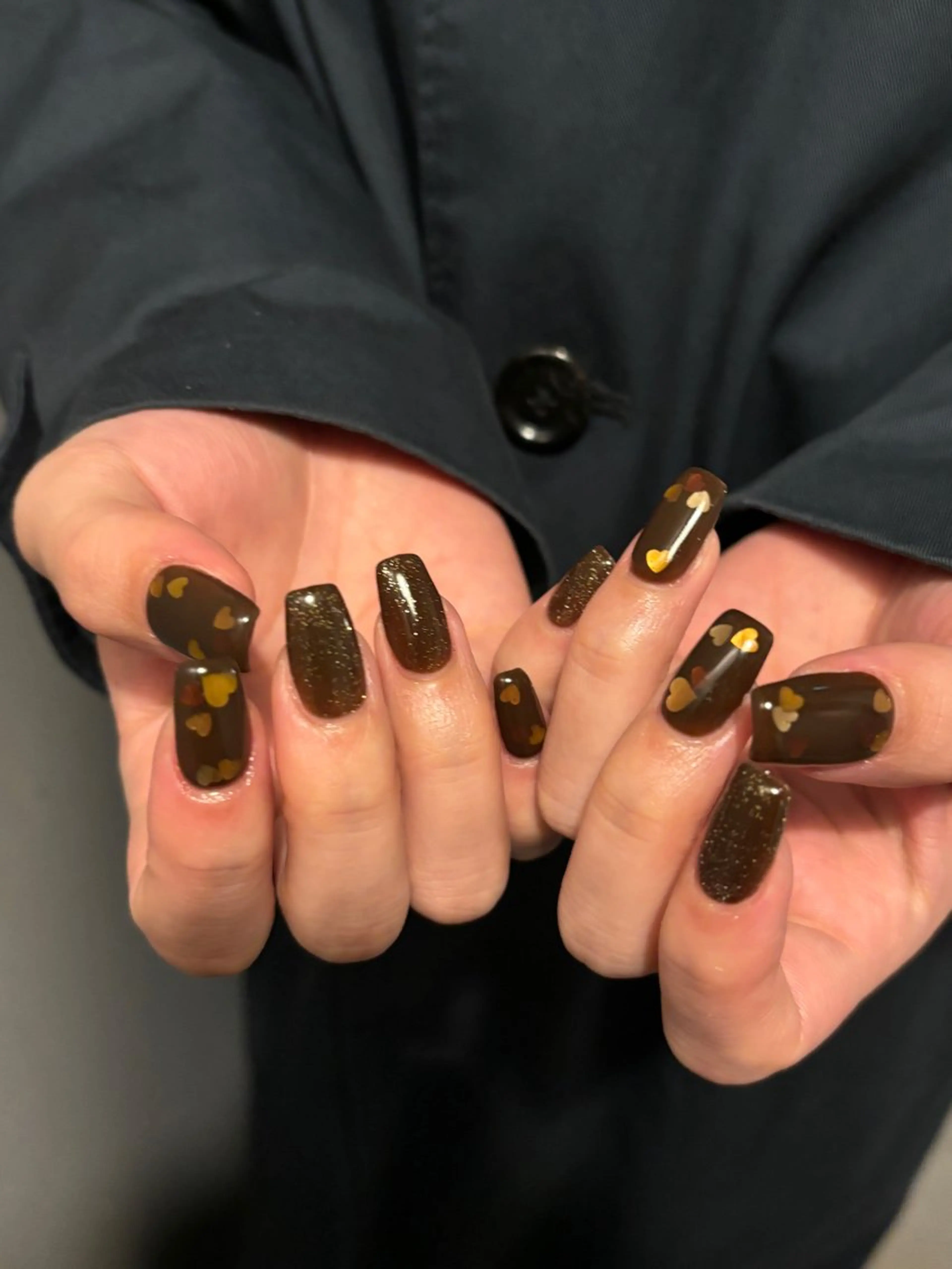 ネイル ブラウン ハンドネイル sister  mohawk所属・chika ／ nailのネイルデザイン