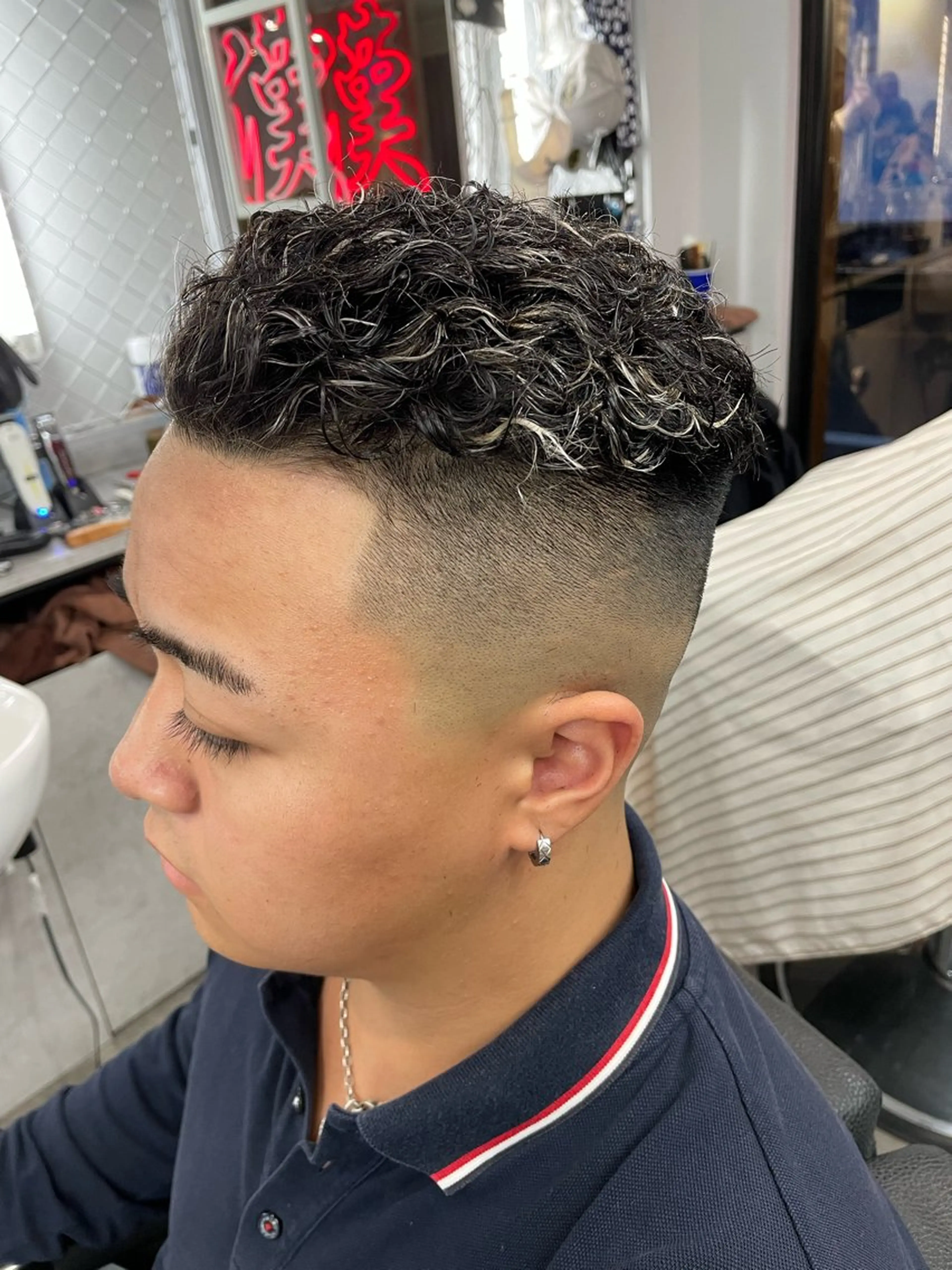 ショート メンズ メンズメッシュ メンズパーマ FADE&LINE登戸店所属・🔥メンズ専門 美容師🔥 柳澤陵心のヘアスタイル