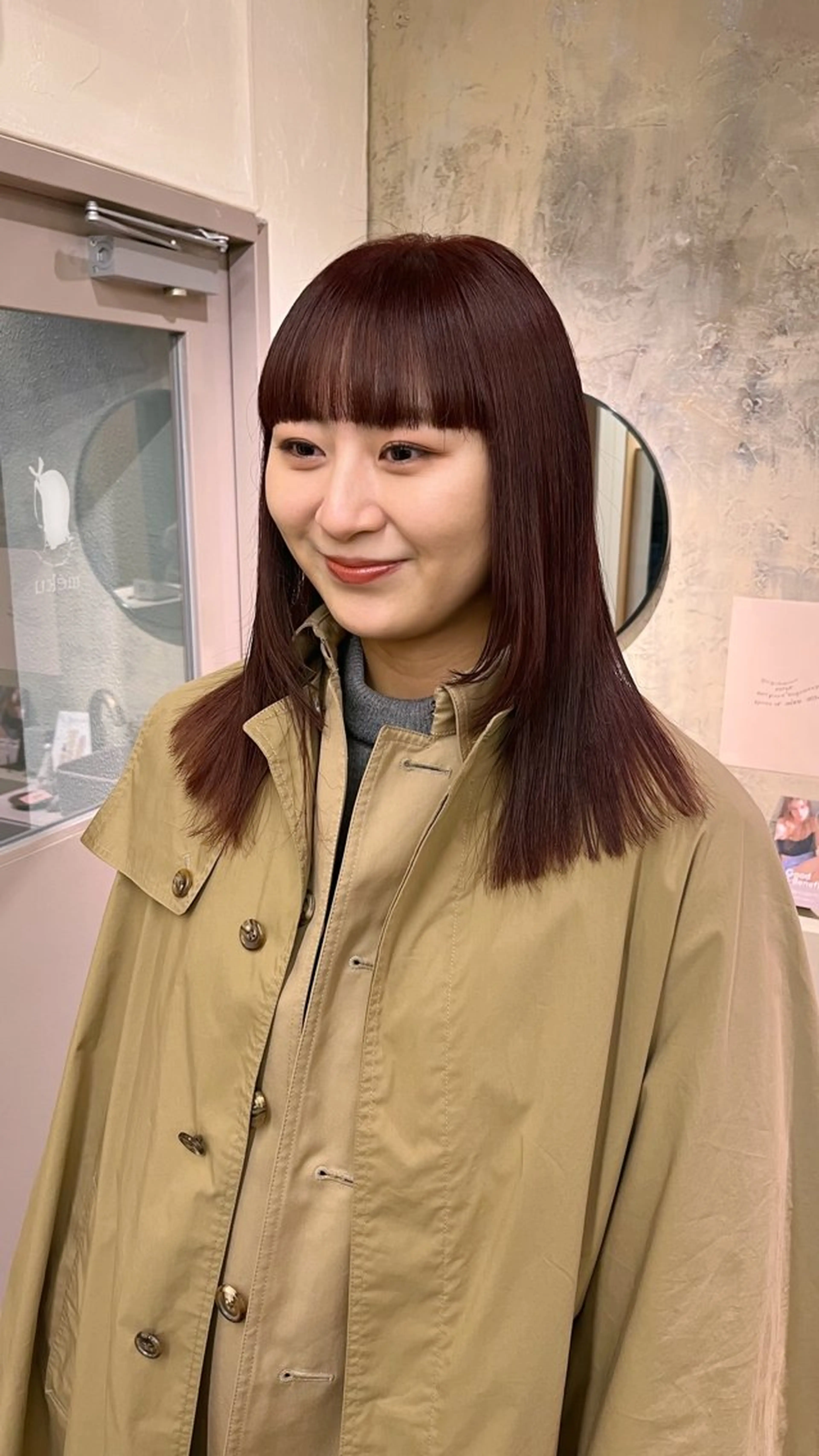 ミディアム カラー ブリーチ ブラウンカラー ダブルカラー ピンクカラー レッドカラー 西山 紗耶香🪽 透明感カラー/ボブのヘアスタイル