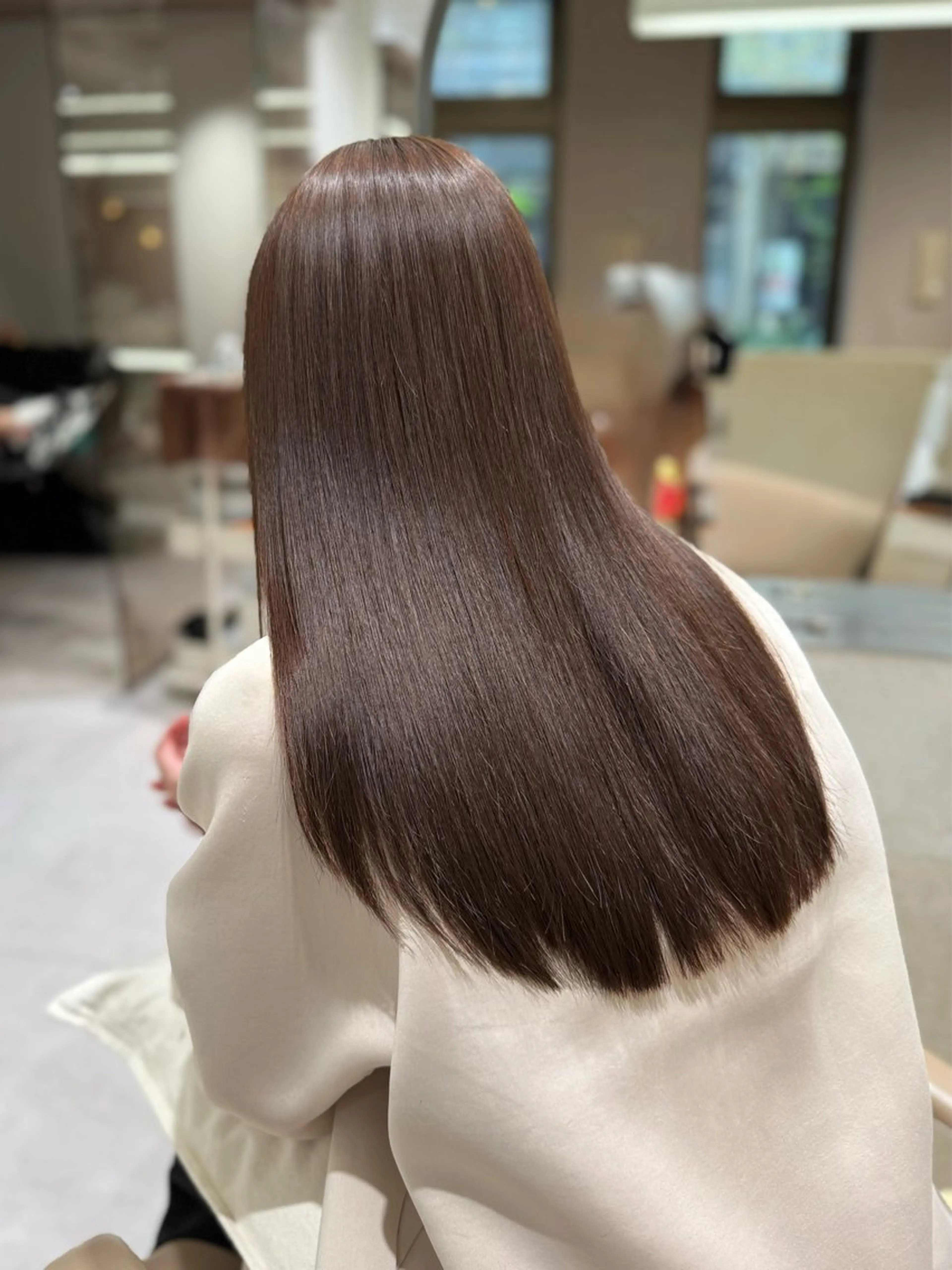 ロング カット 縮毛矯正 トリートメント 赤みなし透明感カラー /🦋sayu🦋のヘアスタイル