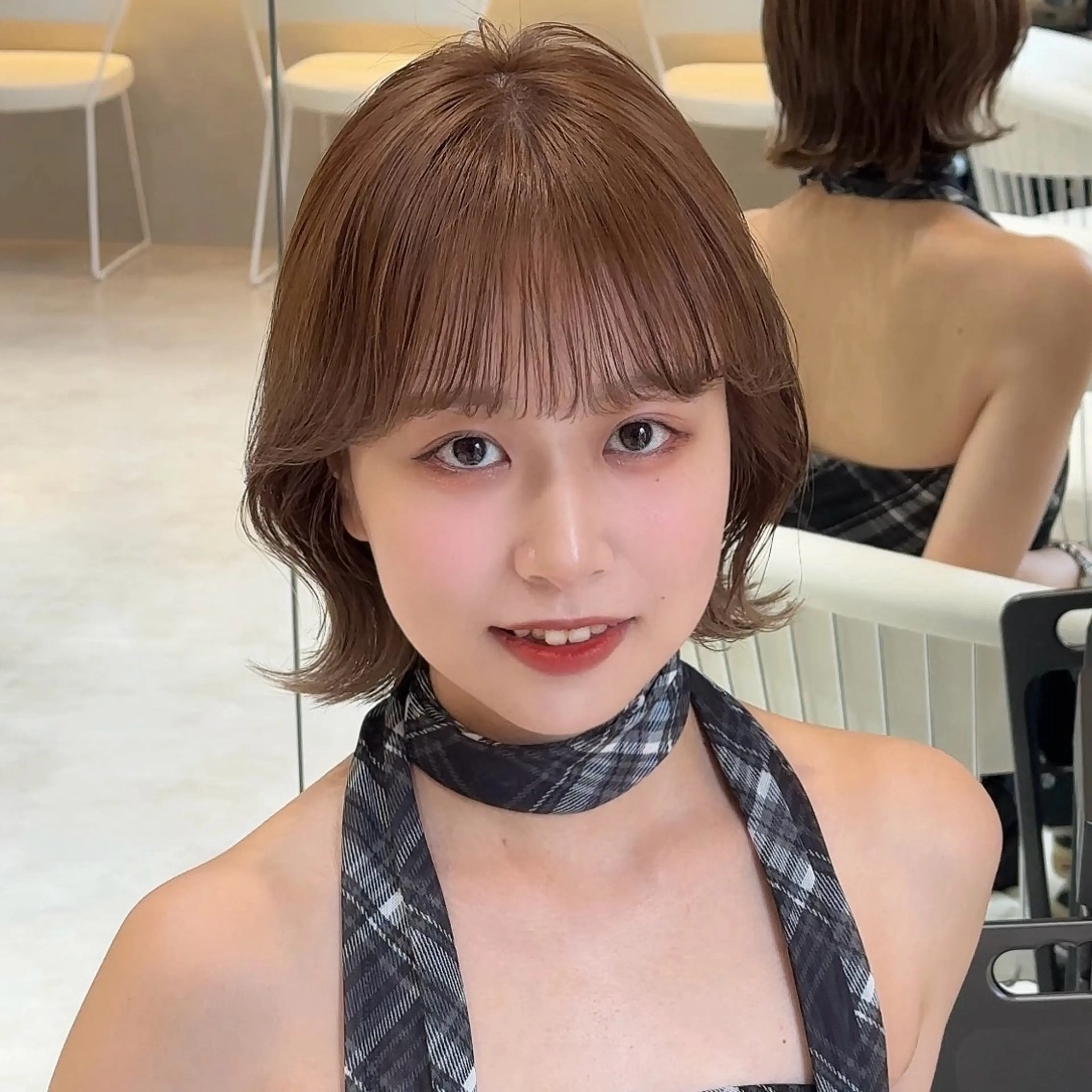 ショート カラー カット ヘアカラー トリートメント 原宿/韓国レイヤー/ ボブ髪質改善/優希のヘアスタイル