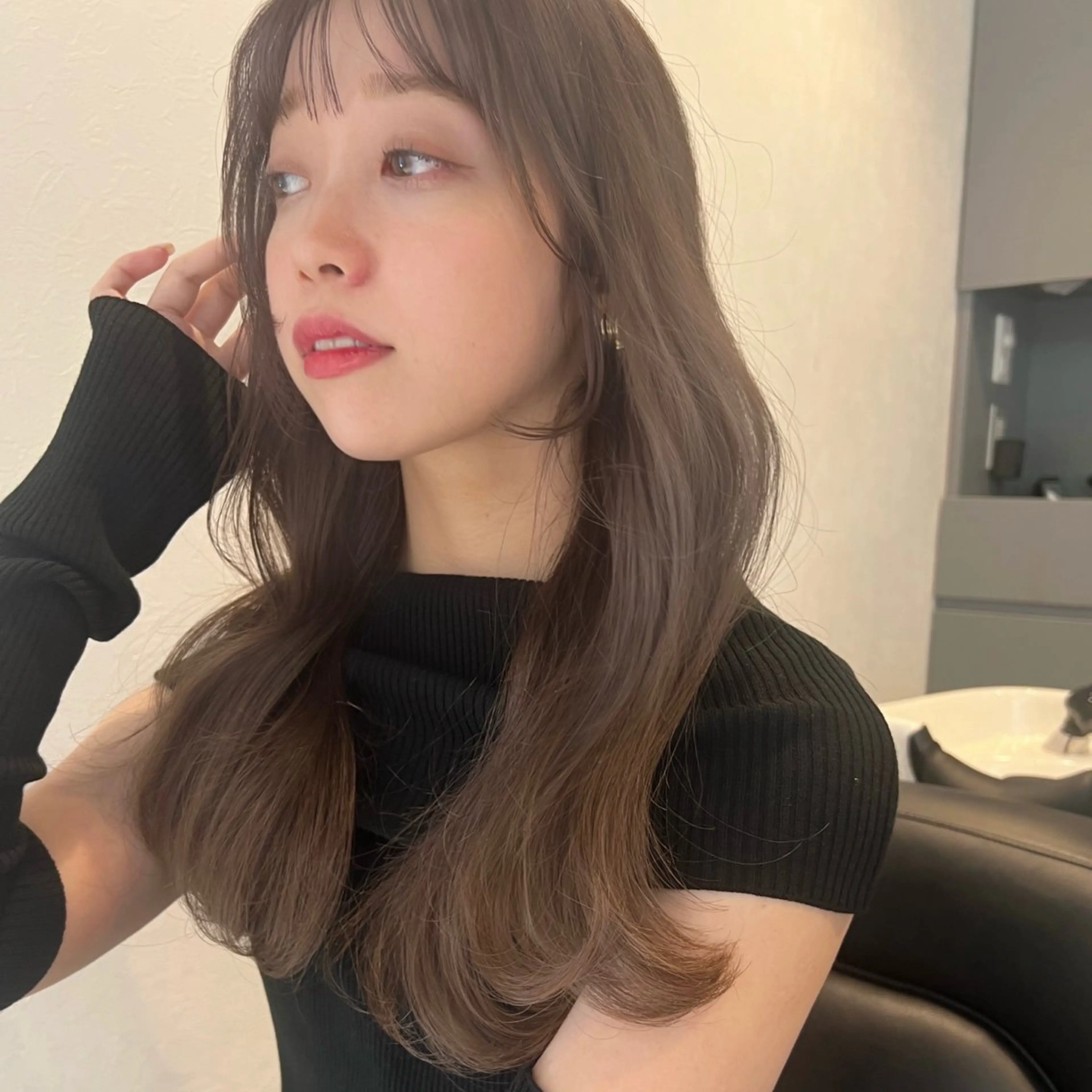 セミロング 韓国モテhair🍑 momoのヘアスタイル