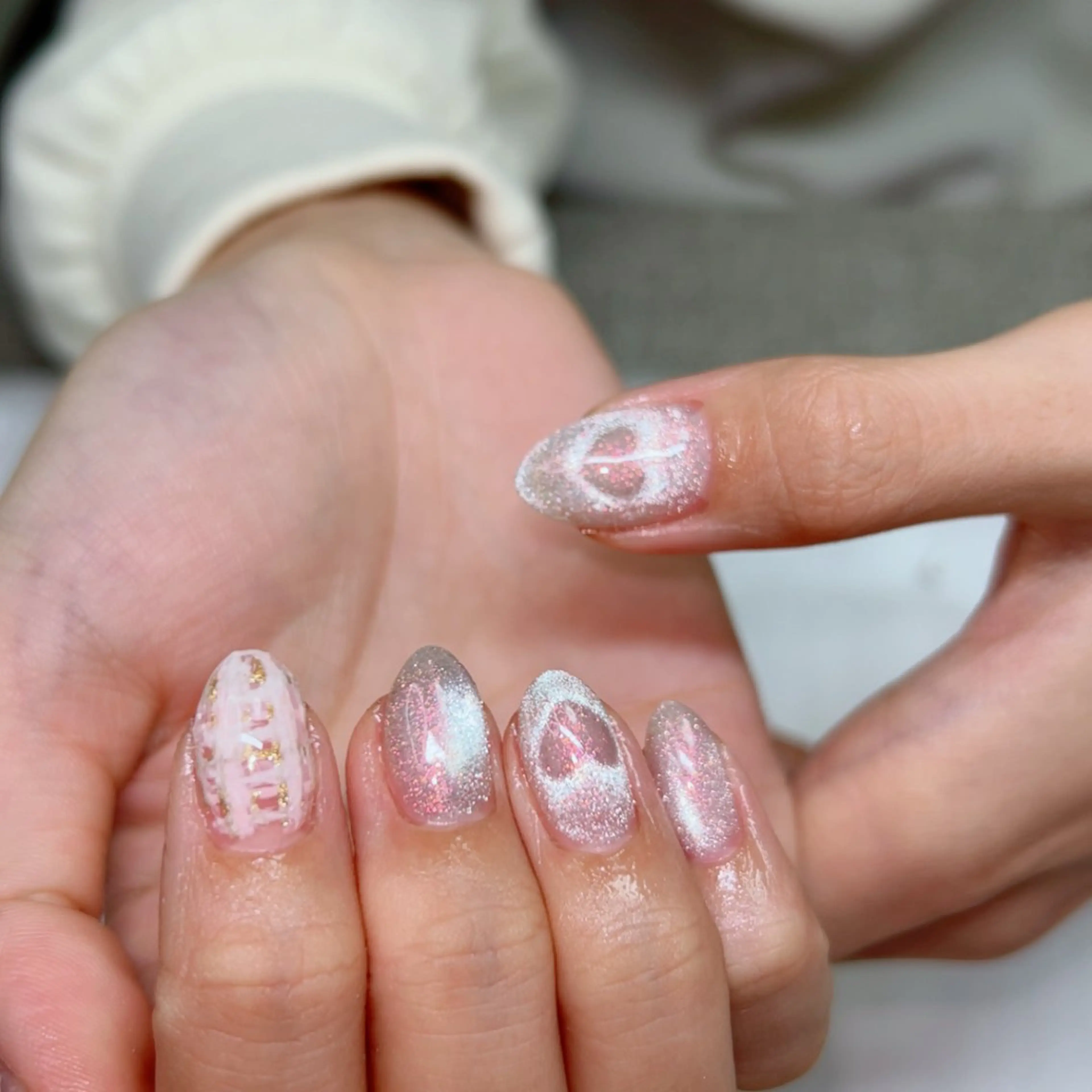 ネイル アートネイル フレンチネイル ジェルネイル グラデーション マグネットネイル ハンドネイル Cute Tips nailのネイルデザイン