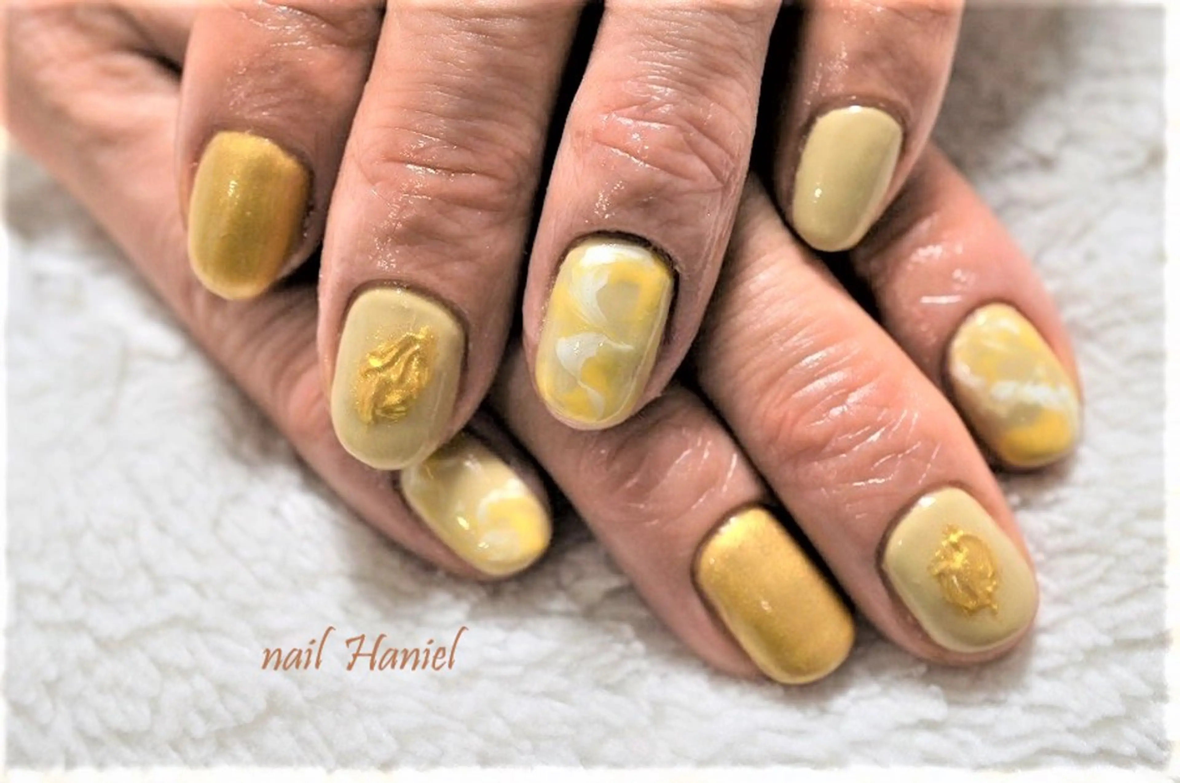 ネイル ジェルネイル 大理石ネイル(マーブル) オフィスネイル パラジェル 冬ネイル nail Haniel所属・半蔵門サロンハニエル 魅神 ちよのネイルデザイン