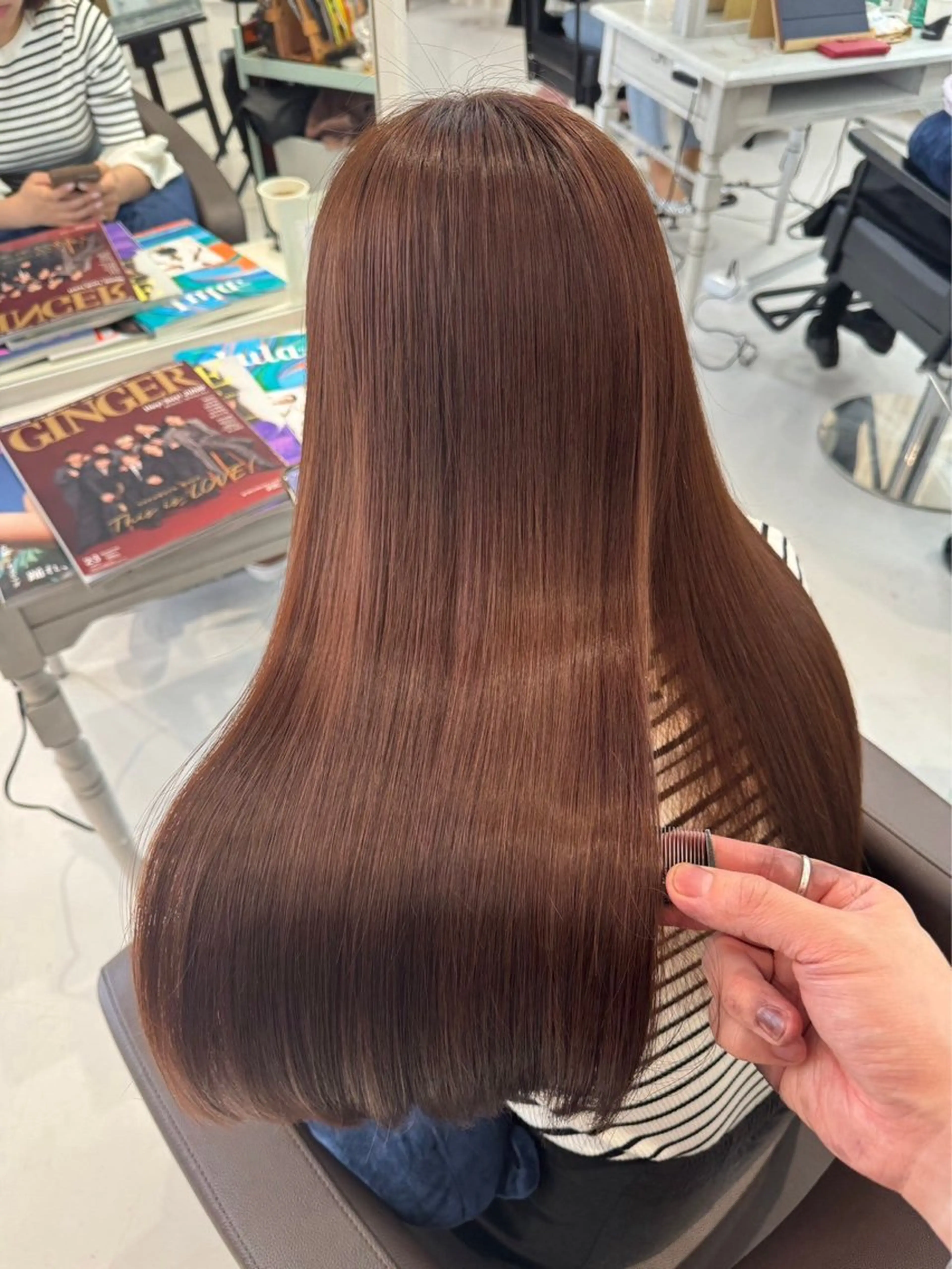 ロング 山崎結菜 🫧透明感カラーのヘアスタイル