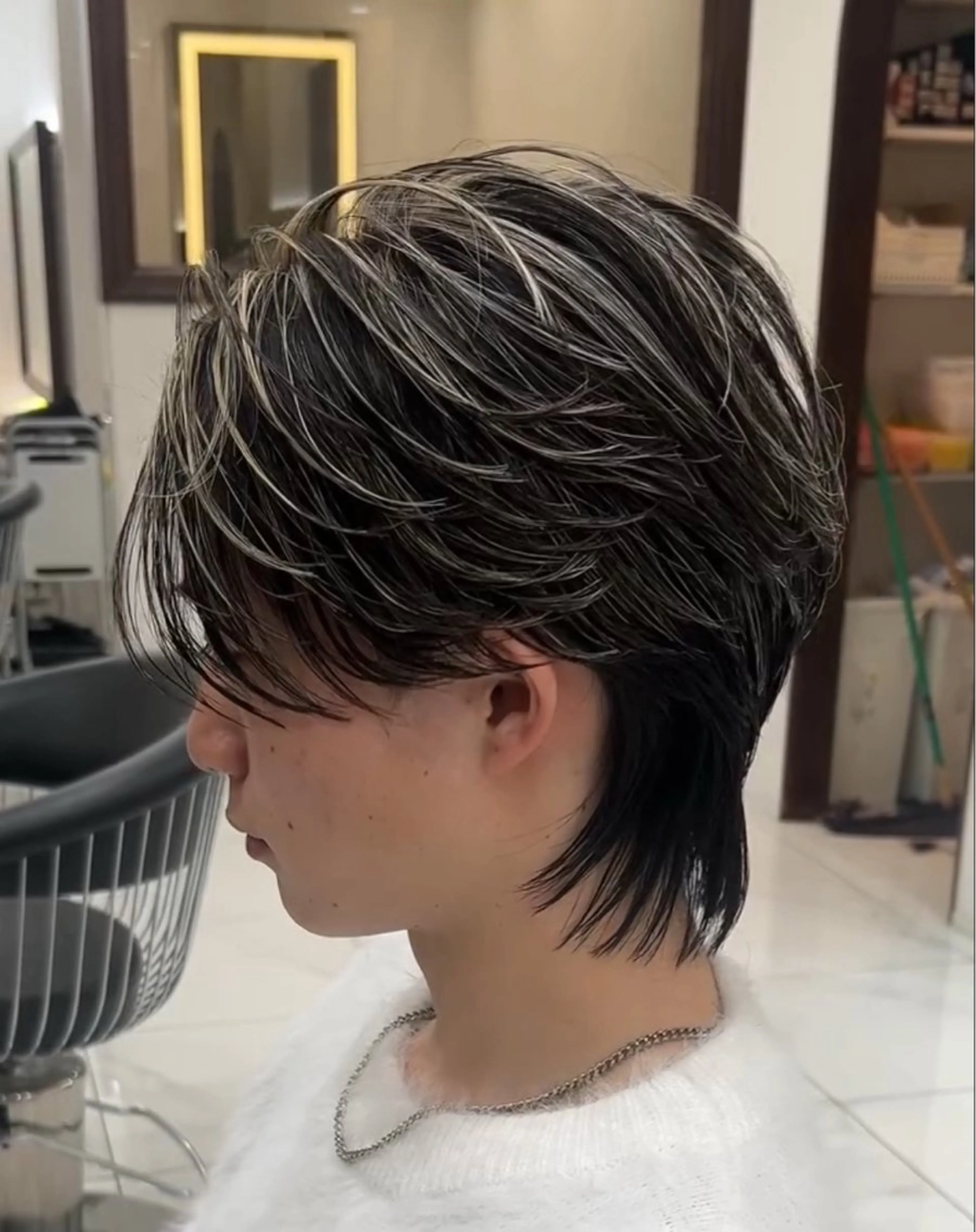 メンズ メンズハイライト メンズメッシュ カット ヘアカラー 白髪ぼかしメッシュ/ 大人メッシュ/ゆうとのヘアスタイル