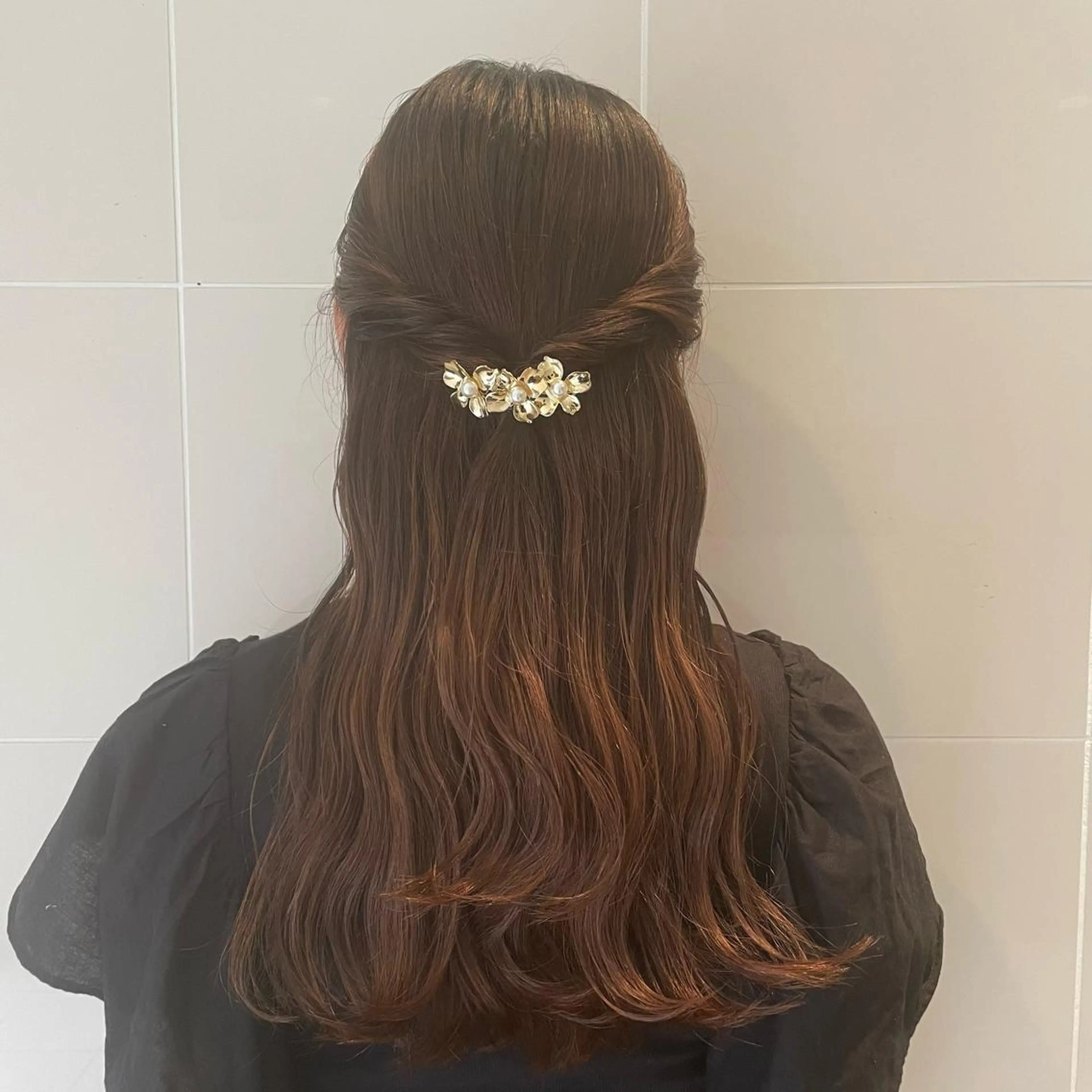 ロング ヘアアレンジ ハーフアップ ヘアセット T Ayaのヘアスタイル