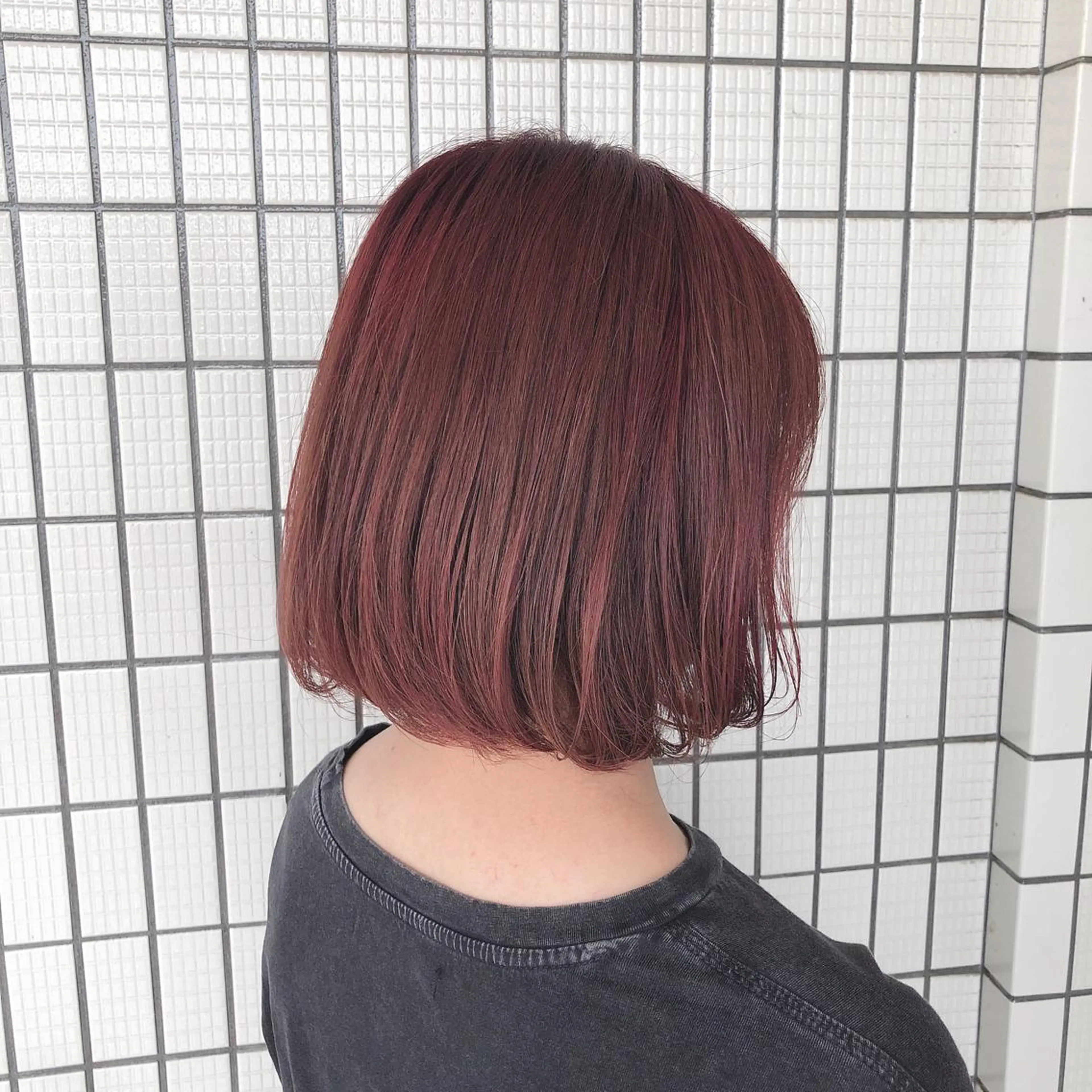 ミディアム カラー レッドカラー ブラウンベージュ 🐻五十嵐ゆりのヘアスタイル