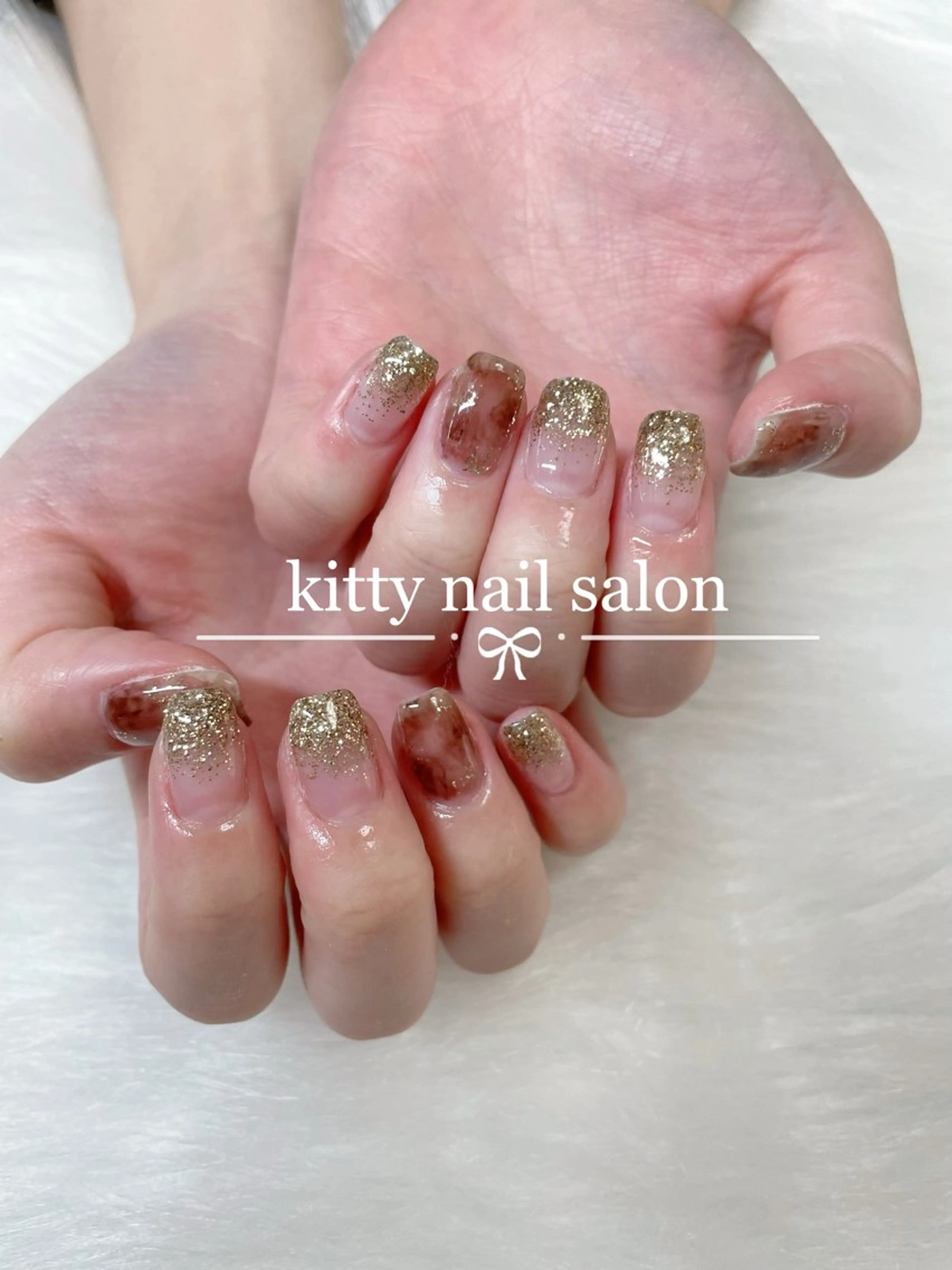 ネイル アートネイル フットネイル フレンチネイル ガラスフレンチ グラデーション ハンドネイル kitty nail salonのネイルデザイン