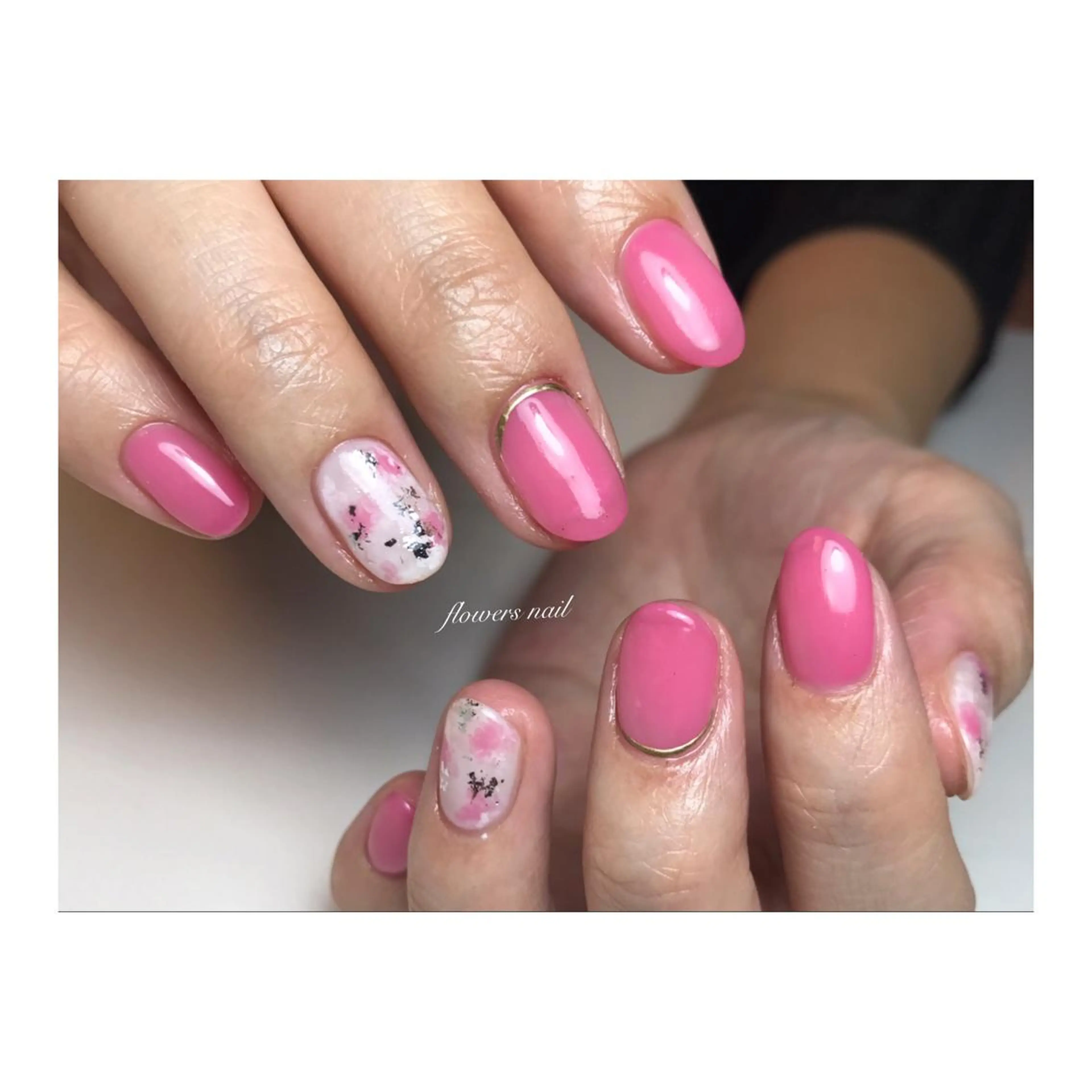 ネイル ピンク flowers nailのネイルデザイン