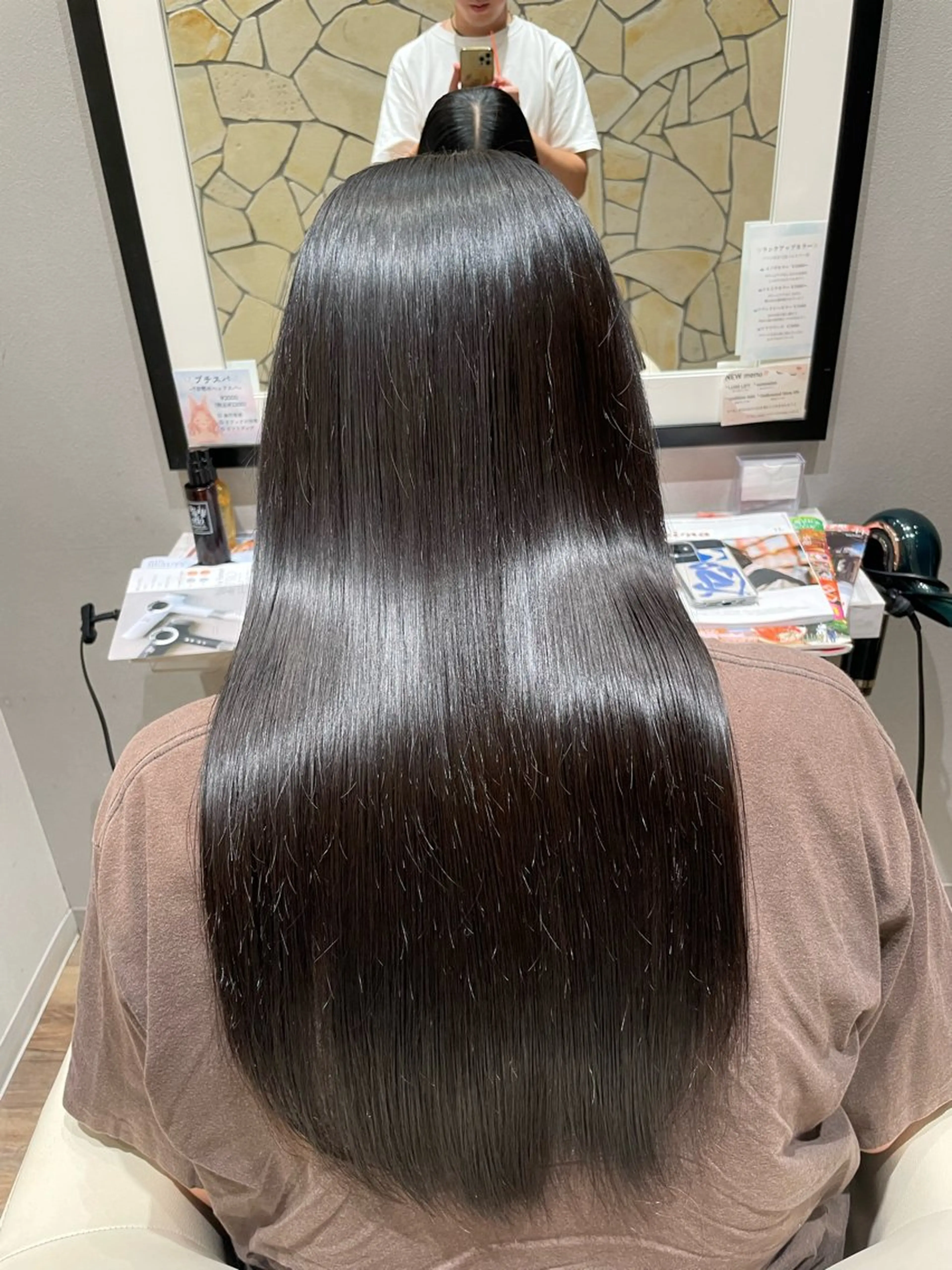ロング パーマ 縮毛矯正 トリートメント k-two✨たき艶感 カラー／美髪矯正のヘアスタイル