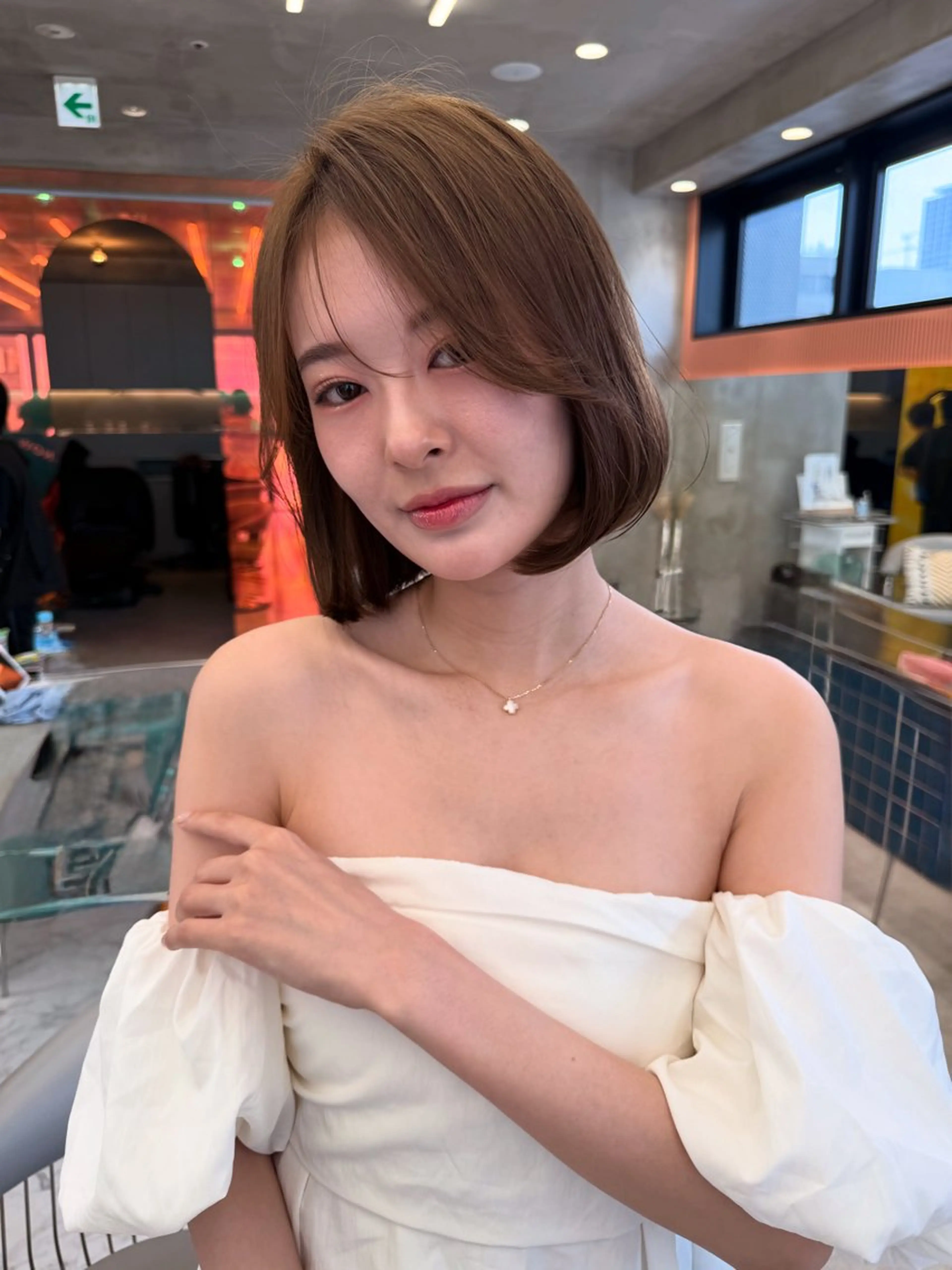 ミディアム トリートメント カット ヘアカラー トリートメント ✨ボブ/髪質改善 鈴木佑弥✨のヘアスタイル