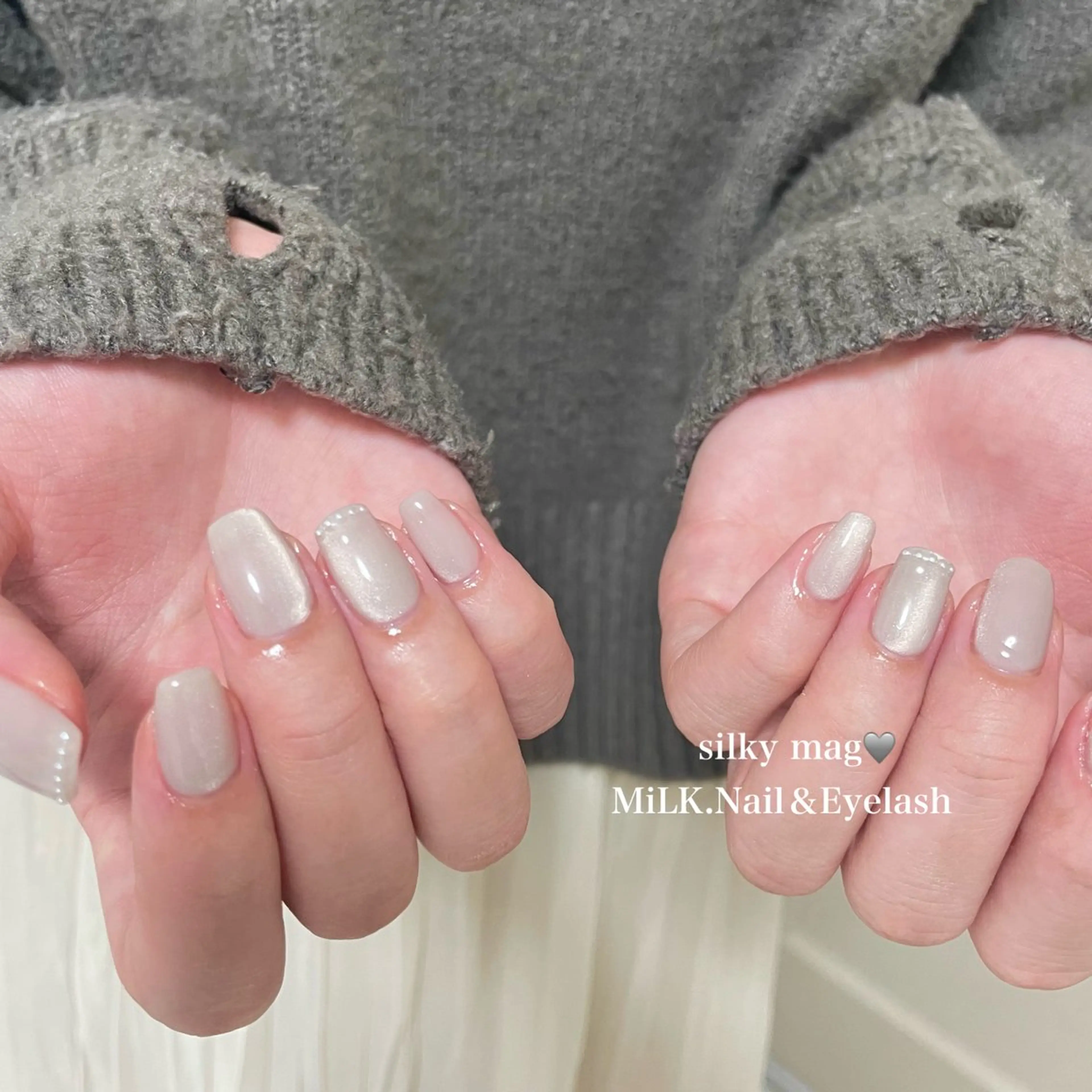 ネイル マグネットネイル シンプルネイル ハンドネイル MiLK.   Nail&Eyelash所属・MiLK. wakaのマツエク・マツパデザイン