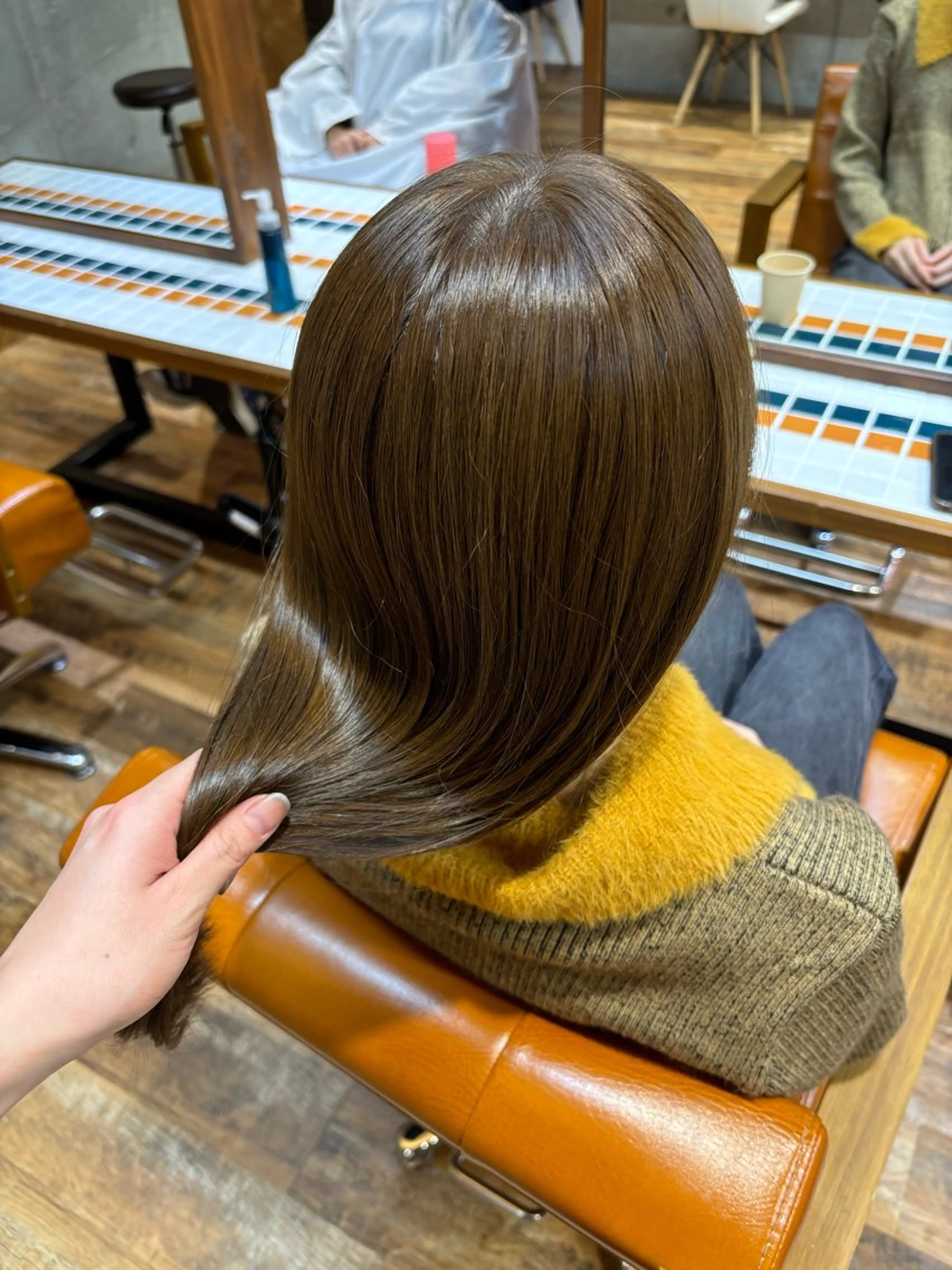 ロング カット 縮毛矯正 トリートメント ♥️ボブ/ベージュ /オリーブ/mahoのヘアスタイル