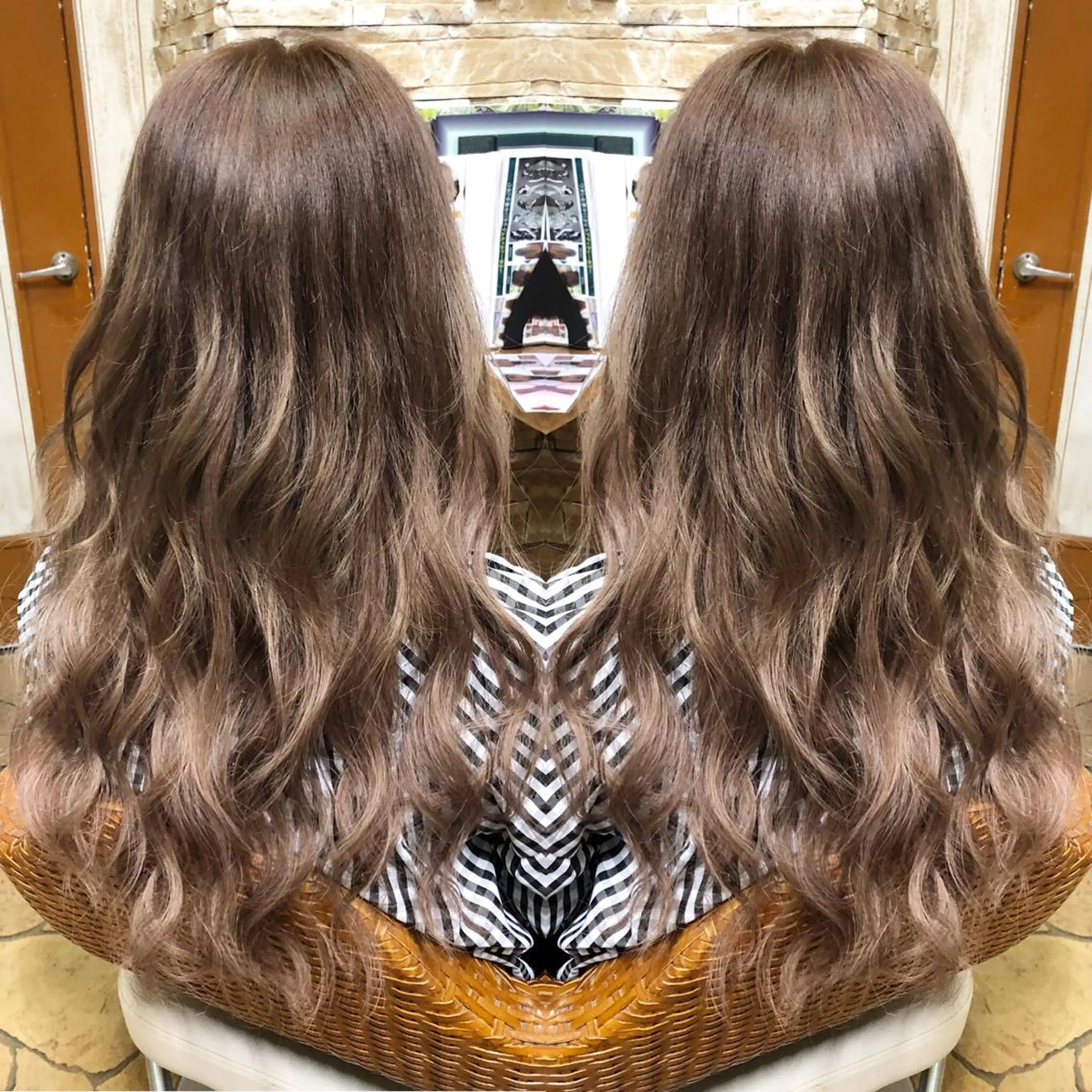 ロング カラー kr2s アメ村のヘアスタイル