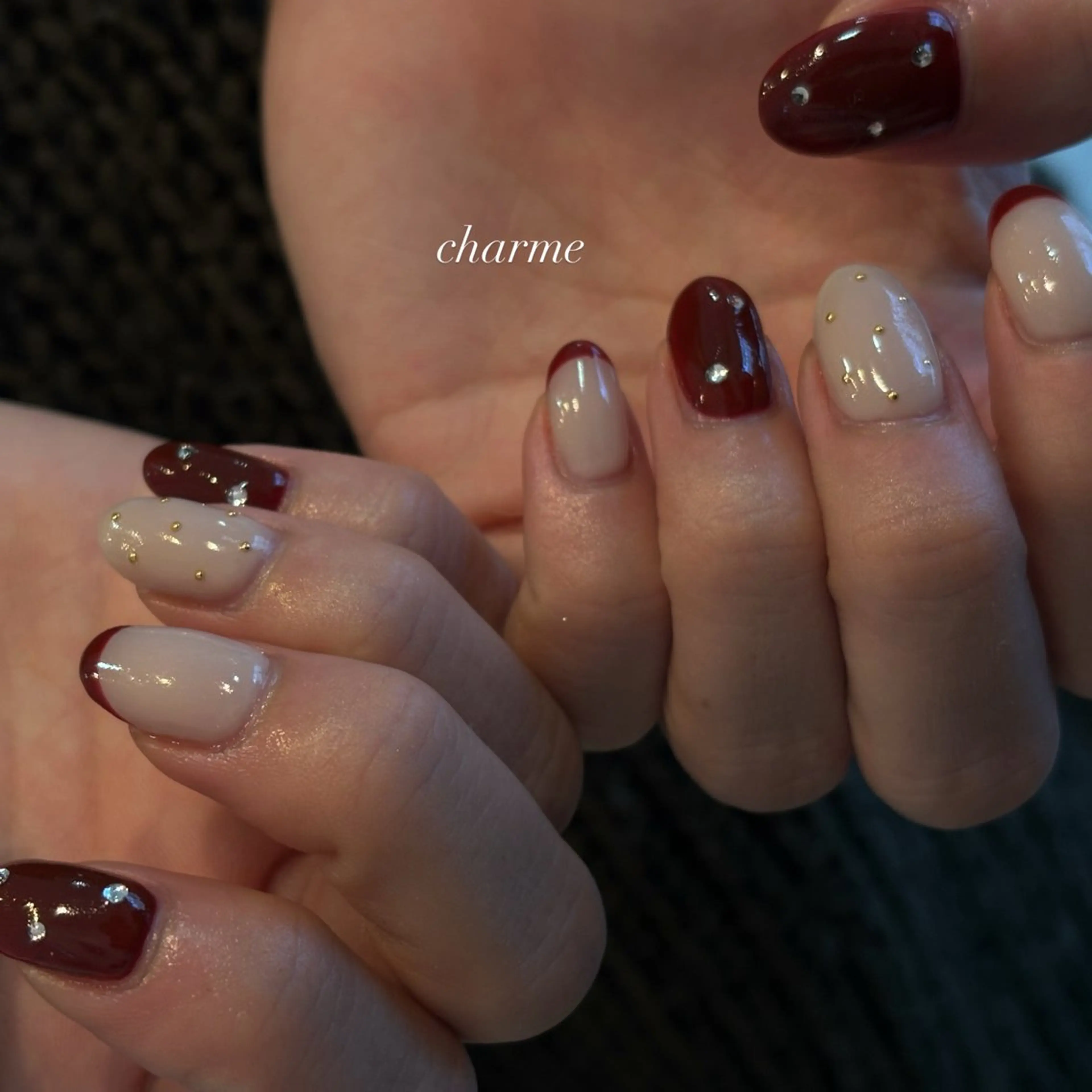 ネイル 持ち込み シンプルネイル charme yuiのネイルデザイン