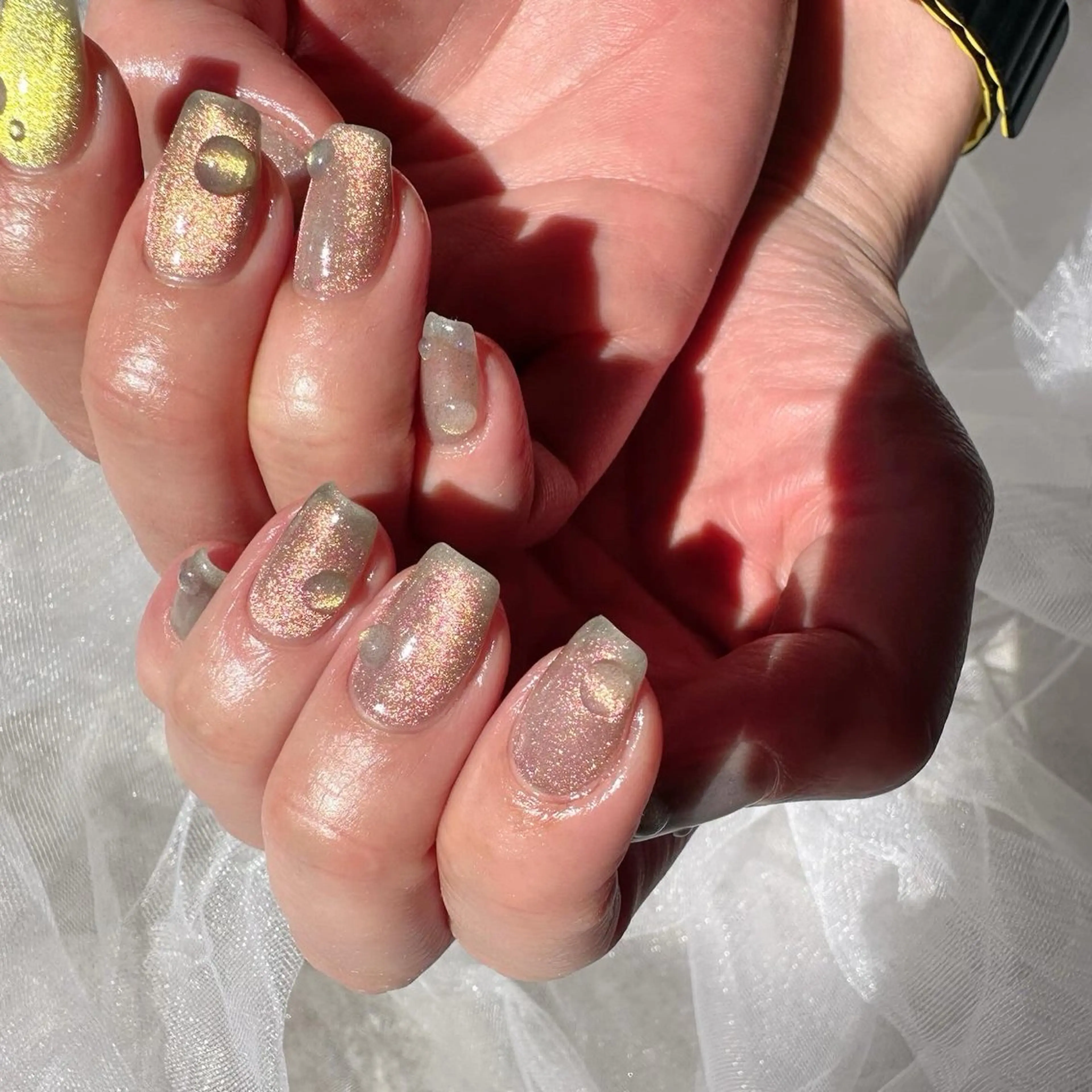 ネイル アートネイル 氷ネイル・うるうるネイル キラキラネイル 韓国ネイル マグネットネイル 🪞KAPE NAIL 🪞のネイルデザイン