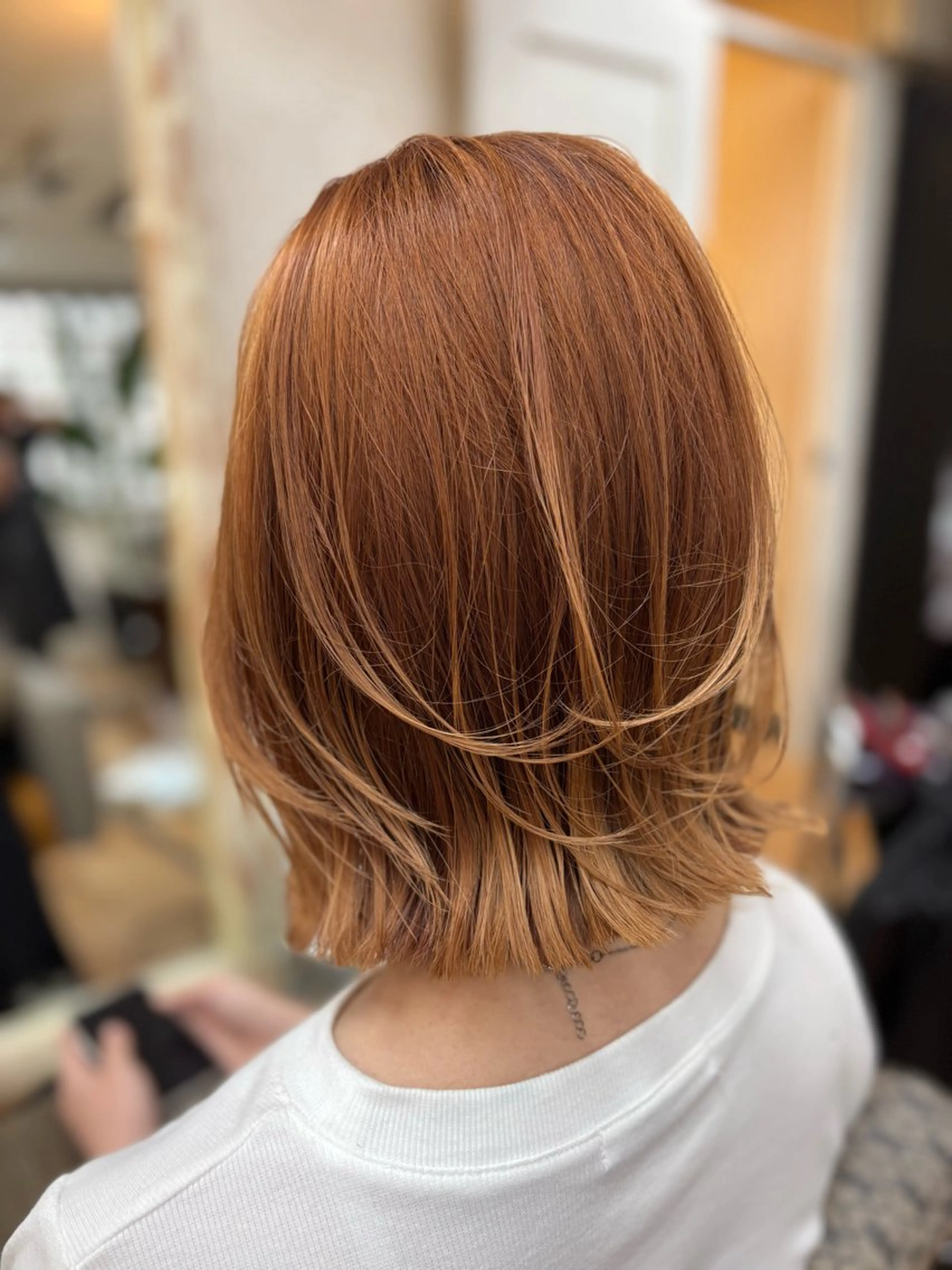 ショート カラー ベージュカラー ブロンド オレンジ オレンジベージュ 🌐髪質改善🌐縮毛 /HAYATOのヘアスタイル